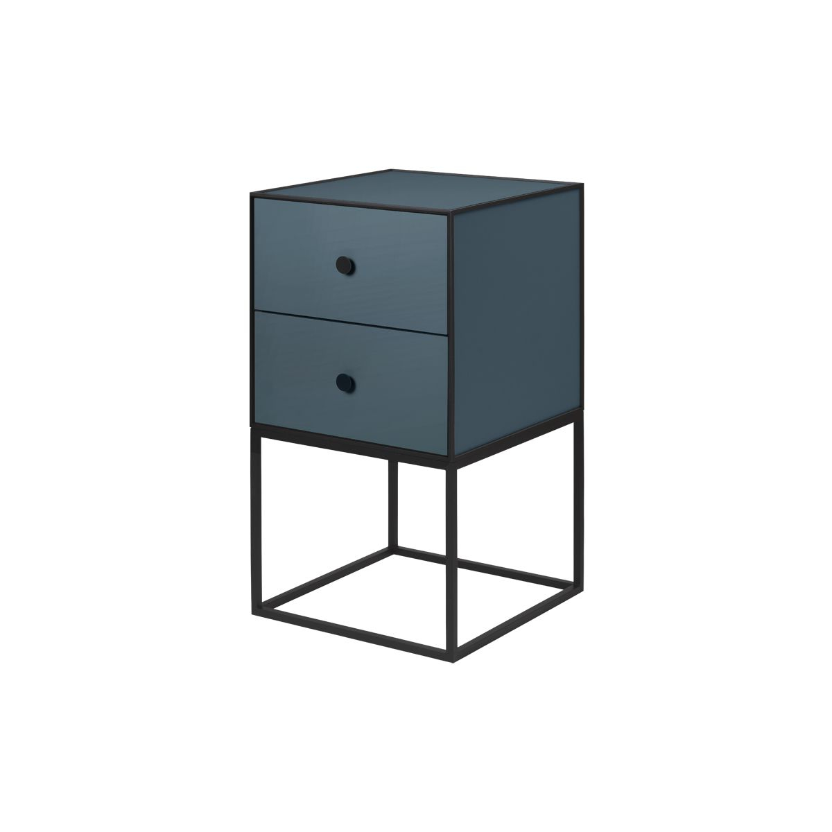 Frame 35 Beistelltisch 2 Schubladen Blau