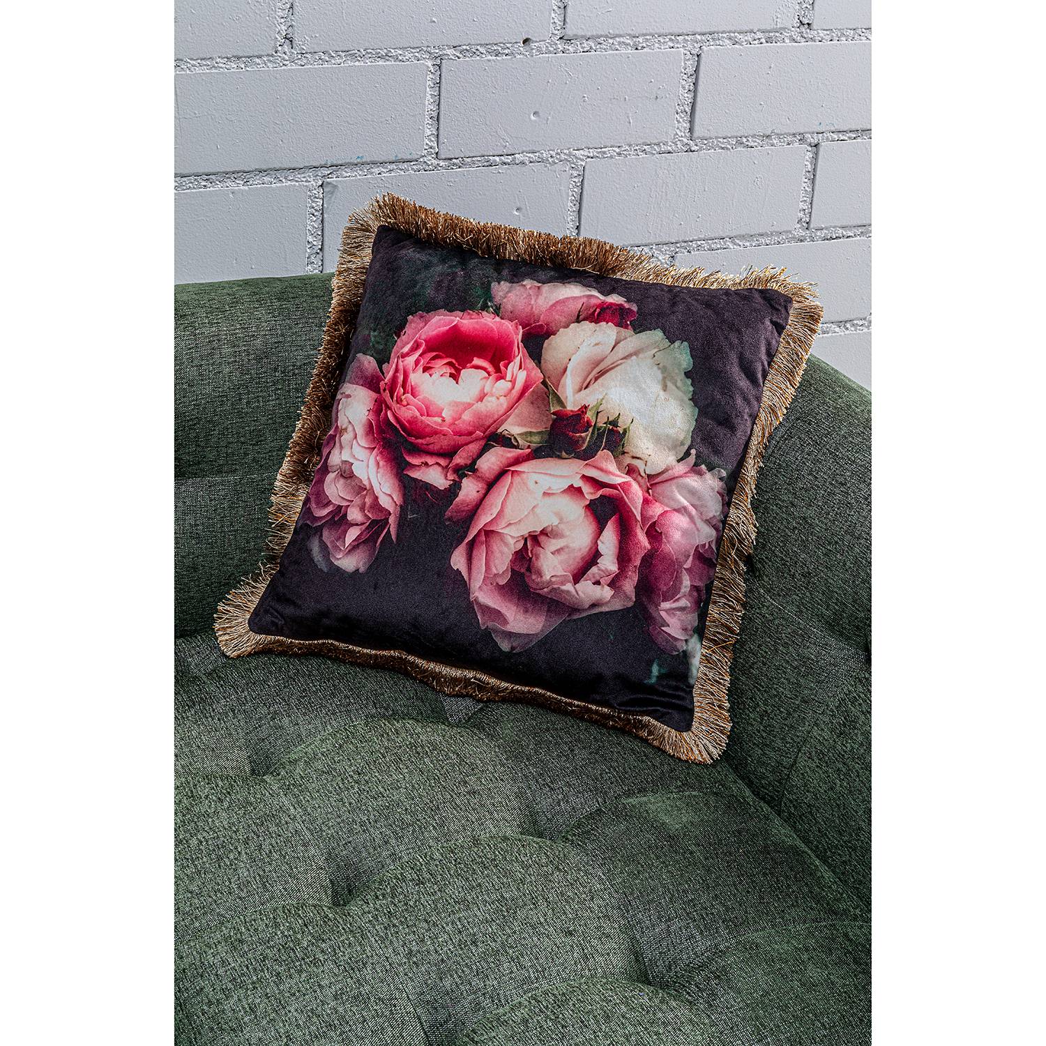 Dekokissen Blush Roses Polyester Mehrfarbig