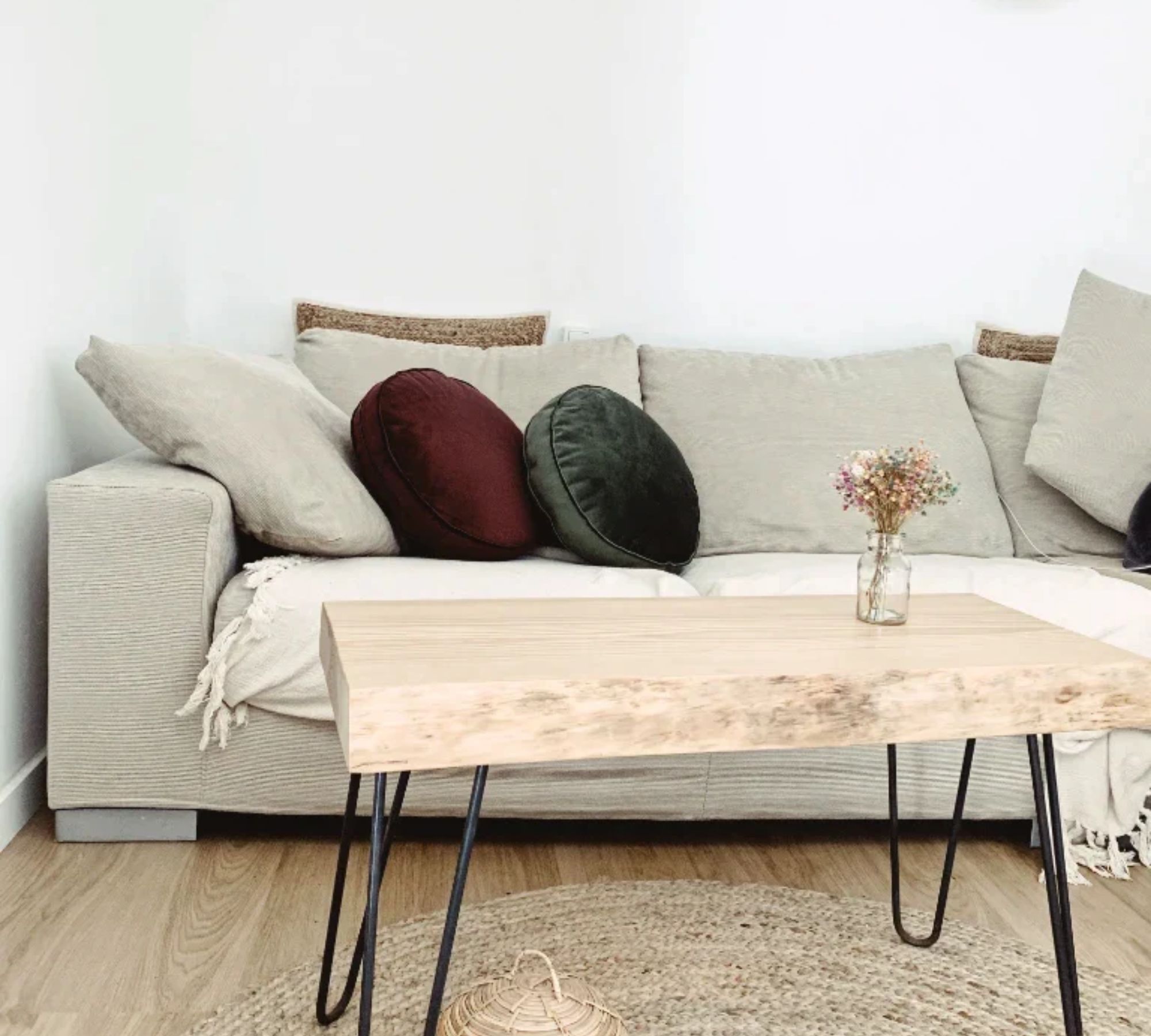 Ahel Kissen Samt Beige