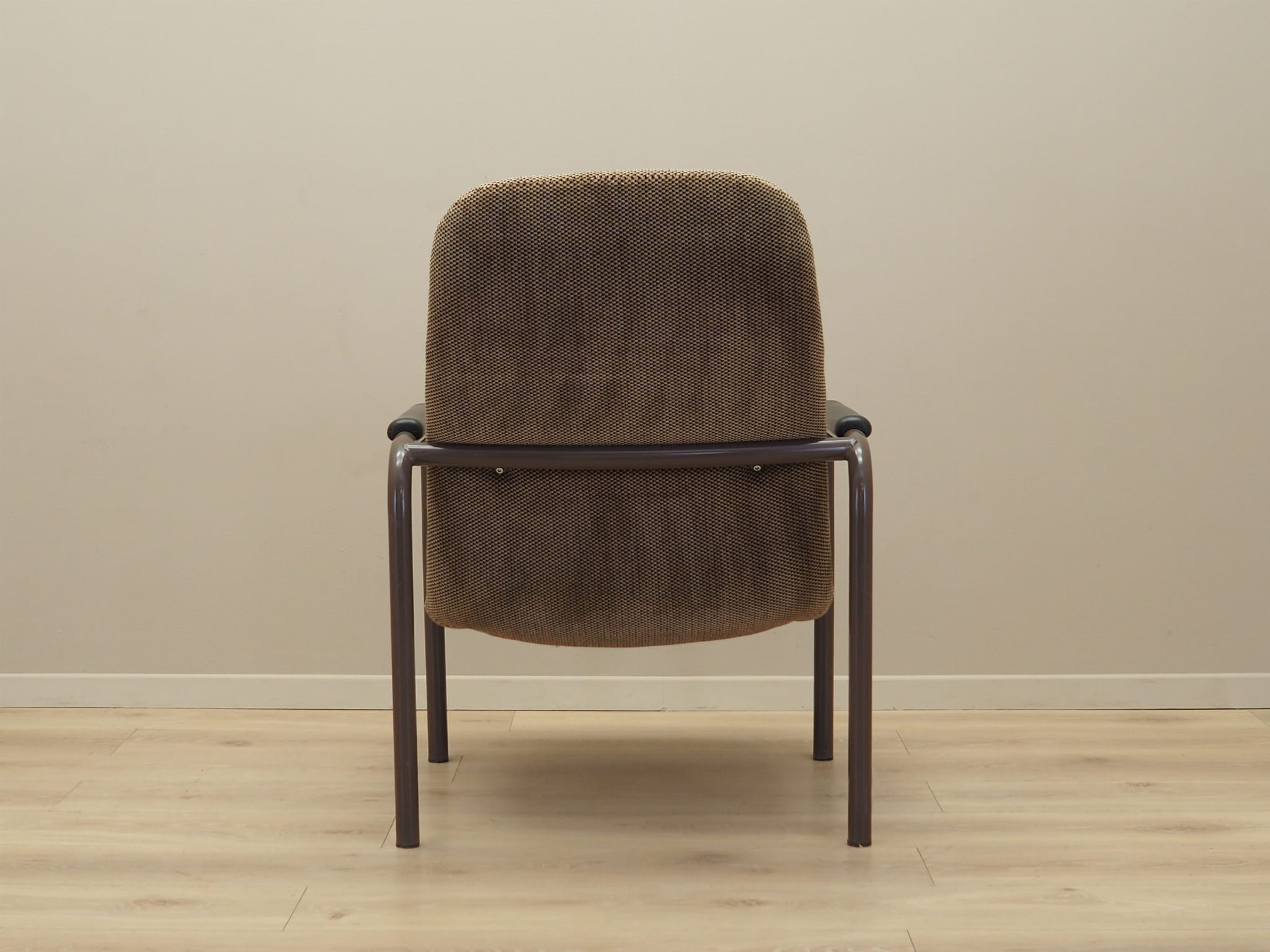 Vintage Sessel Textil Metall Braun 1960er Jahre
