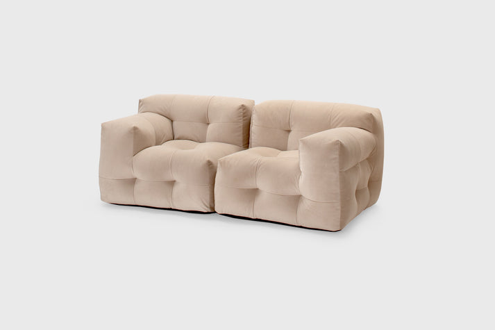 Not-A-Sofa Modulares 2-Sitzer Sofa Velours Beige