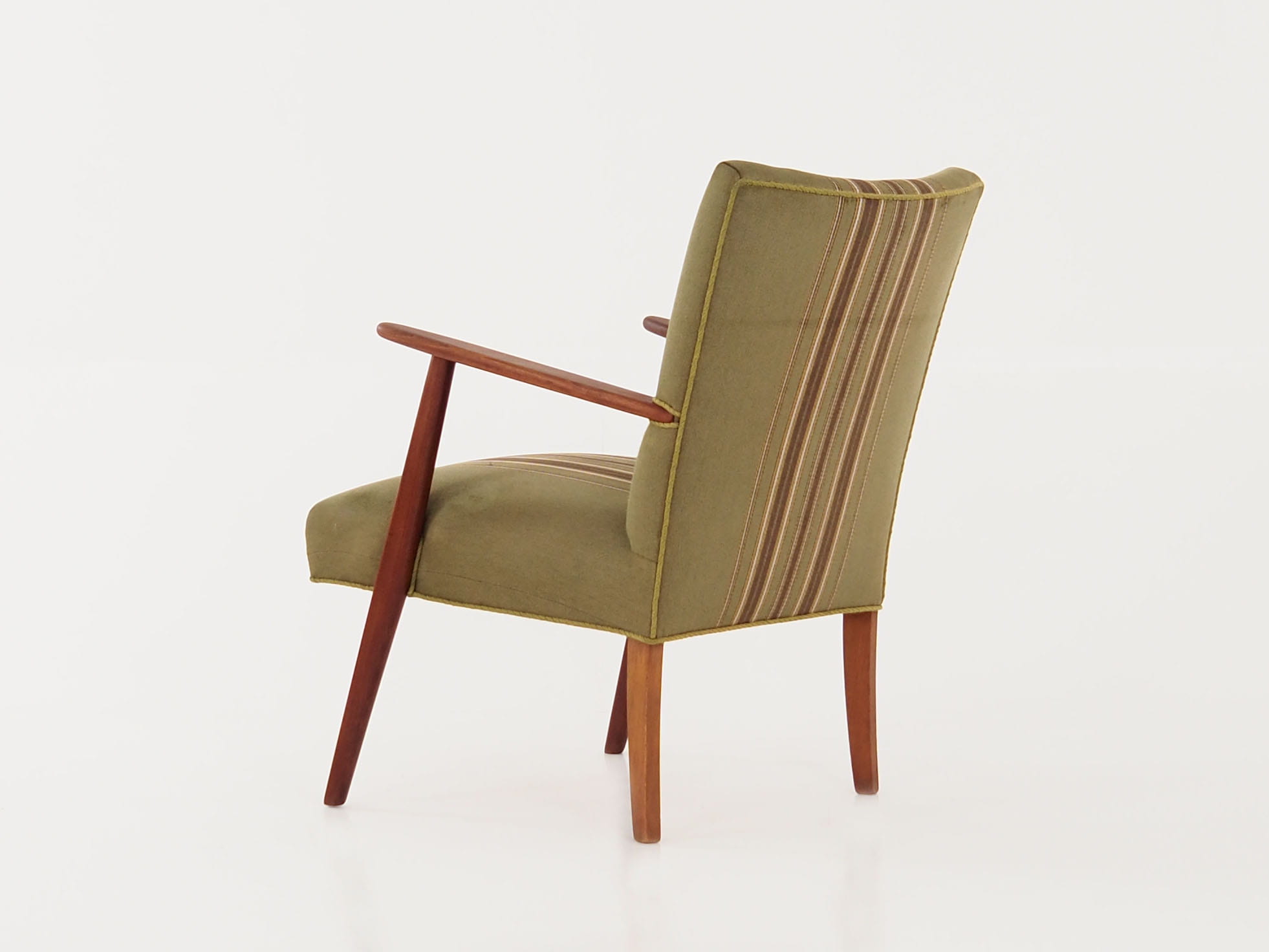 Vintage chair teak wood textile green 1960s