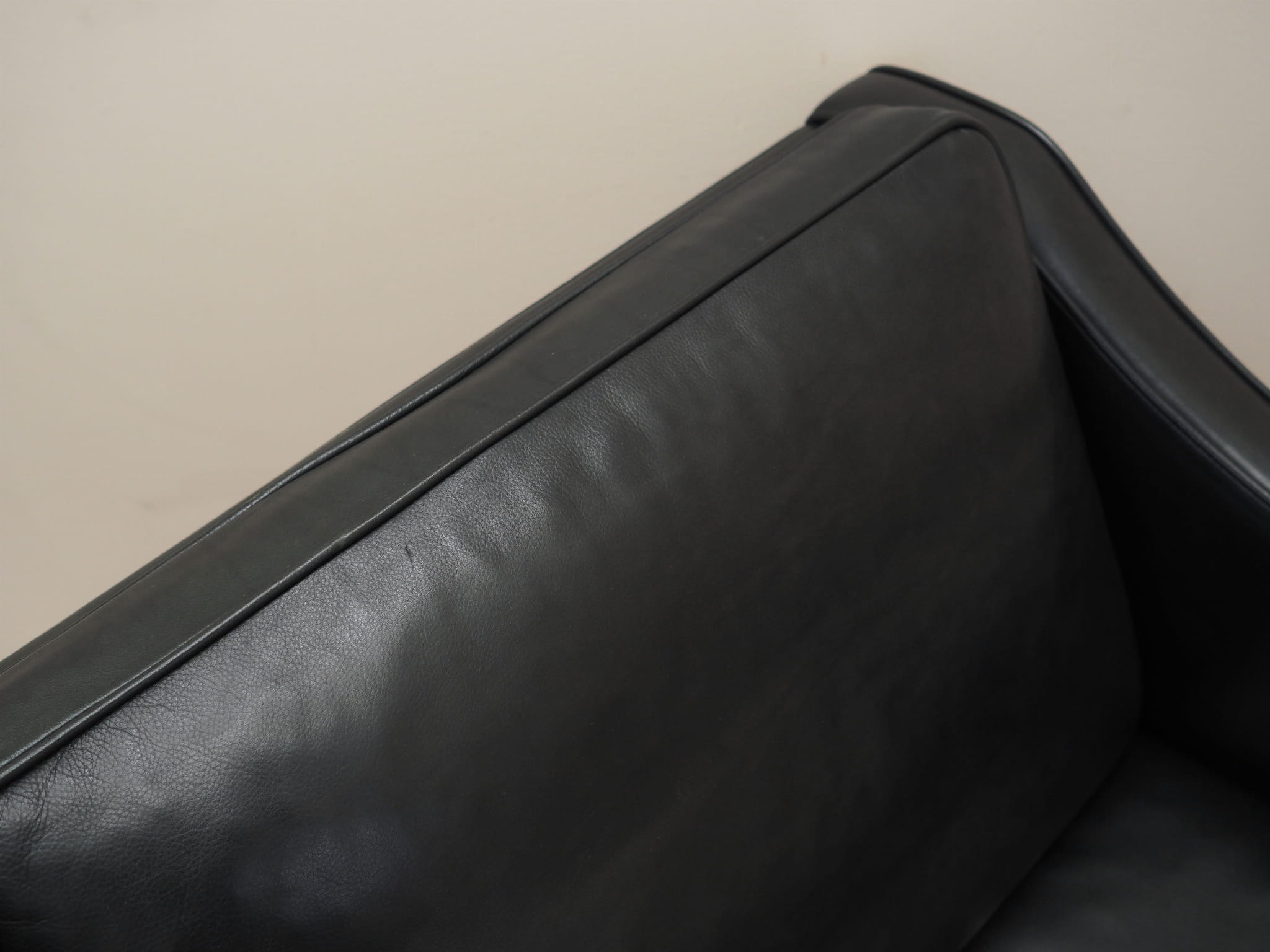 Sofa Leather Black 1970s