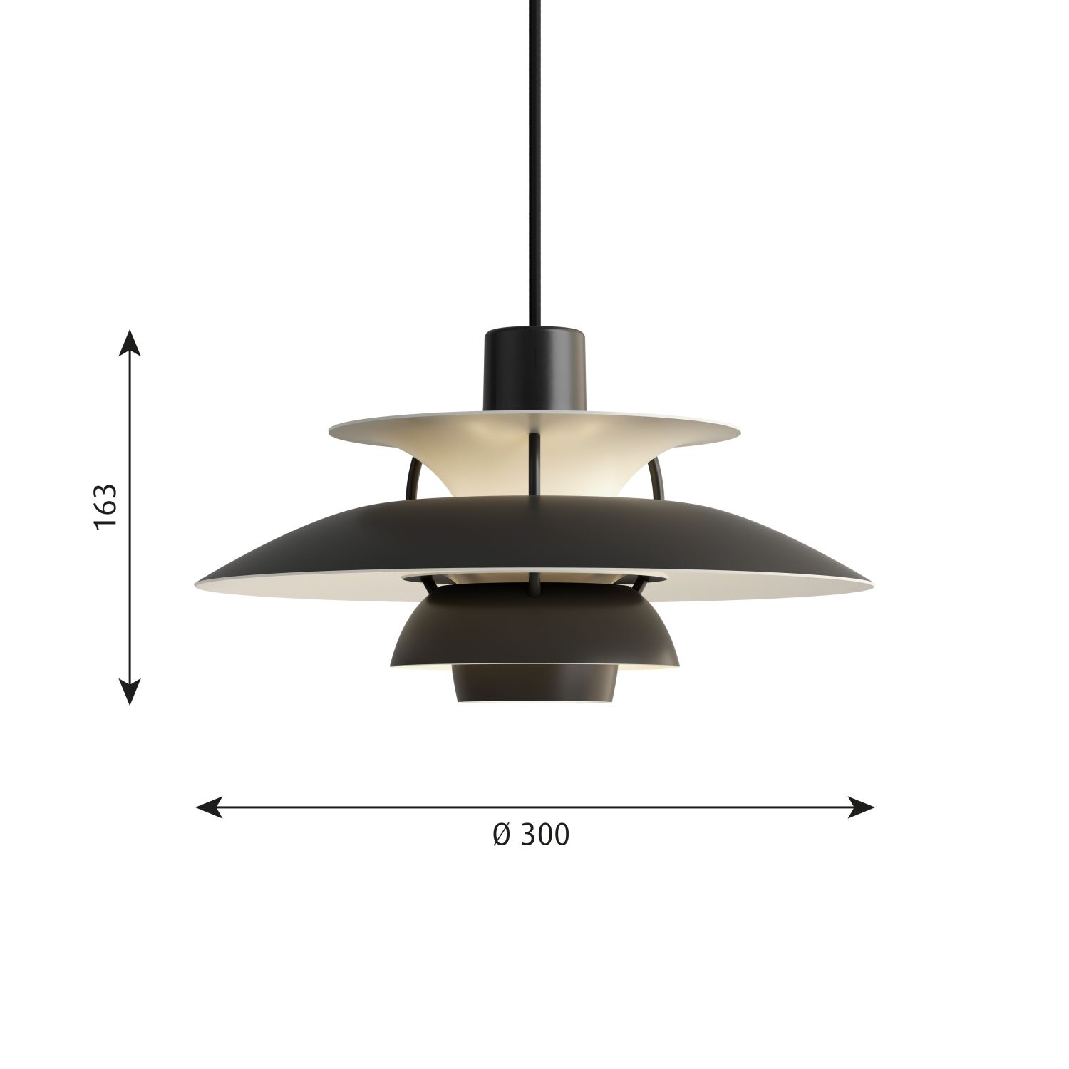 PH 5 mini Monochrome Pendelleuchte Schwarz
