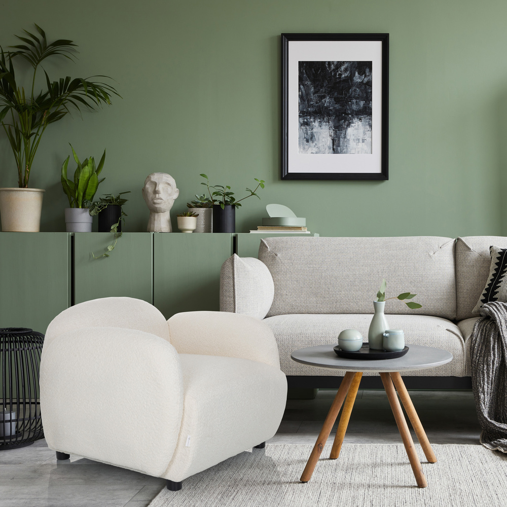 VERDUNA Sedia tessuto Teddy Bianco