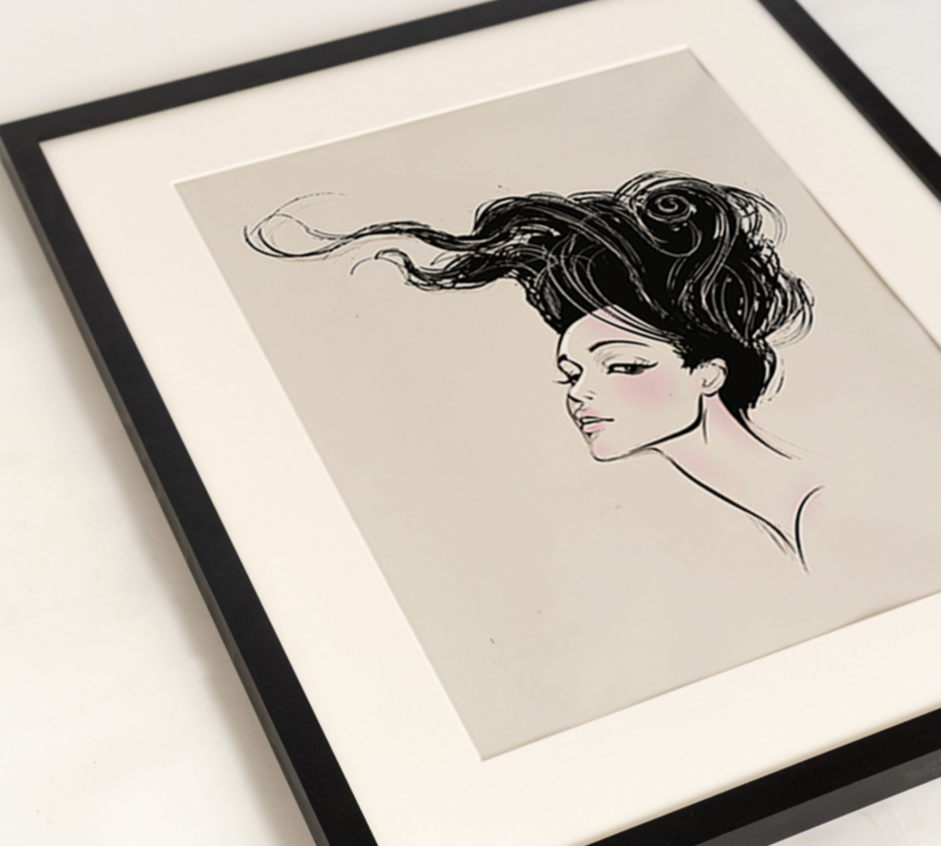 Fashion Art Print with Frame Multicolor