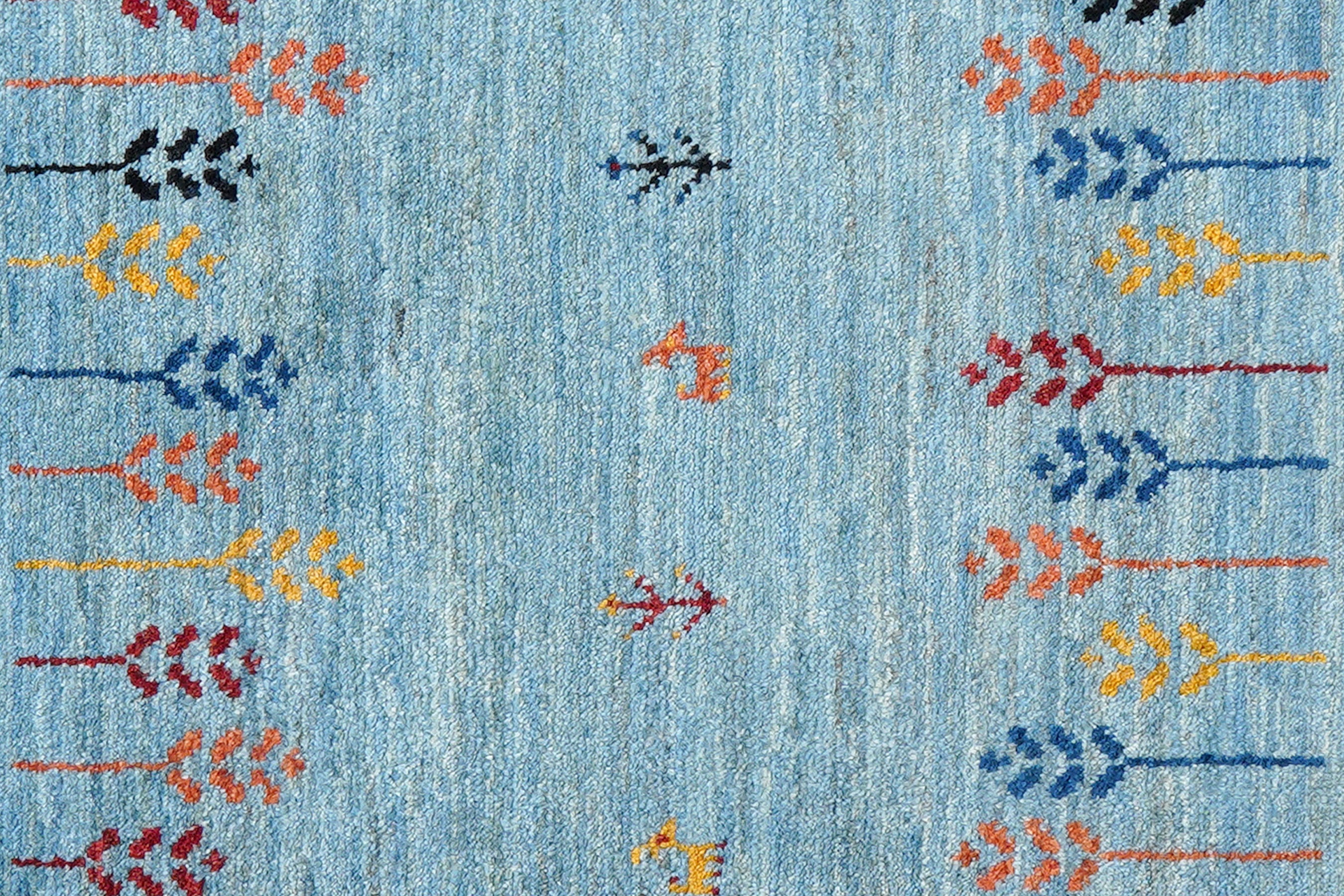 Rizbaf Gabbeh-Teppich Wolle Blau