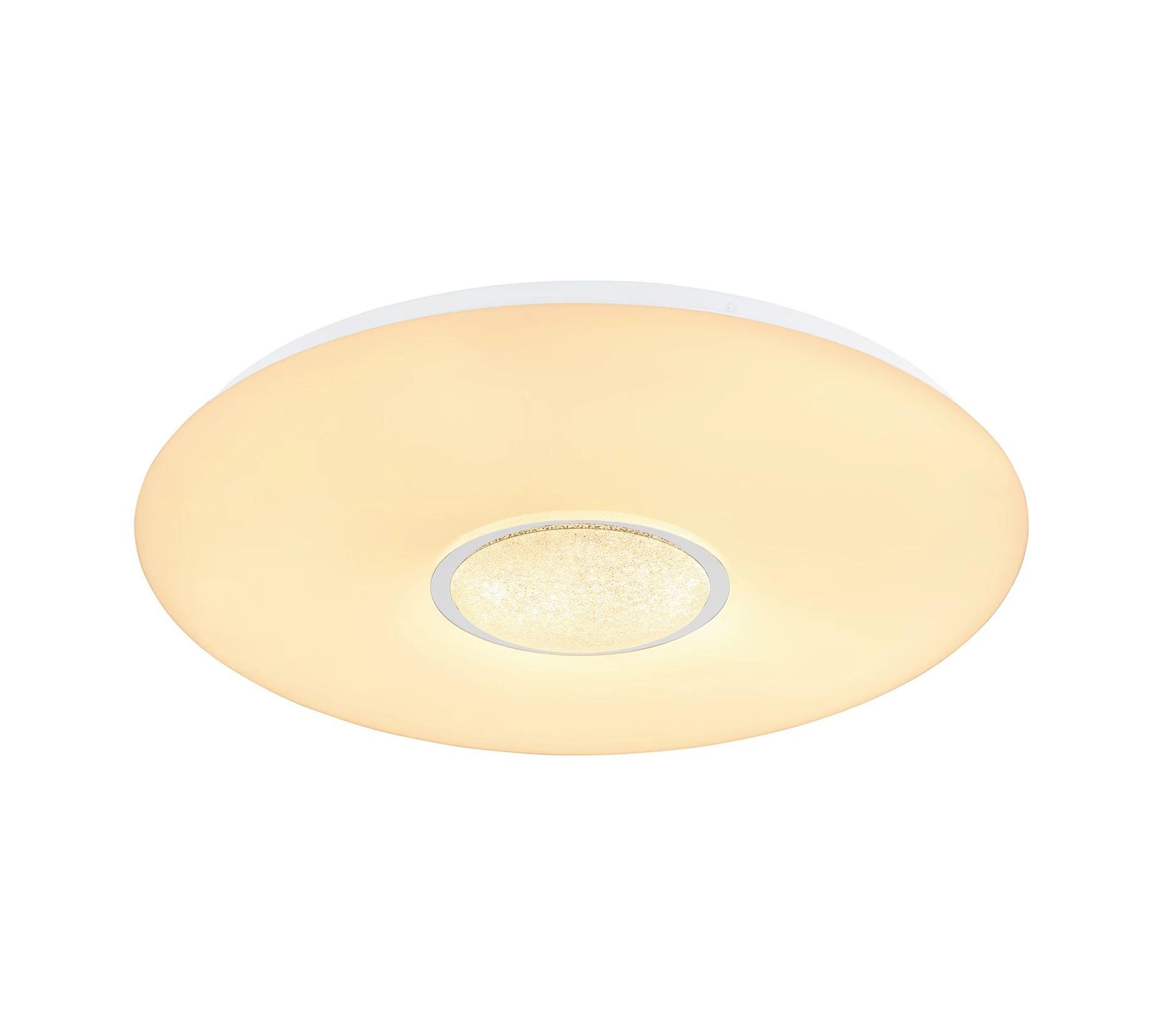LED Deckenleuchte 1-flammig Glas Metall Weiß