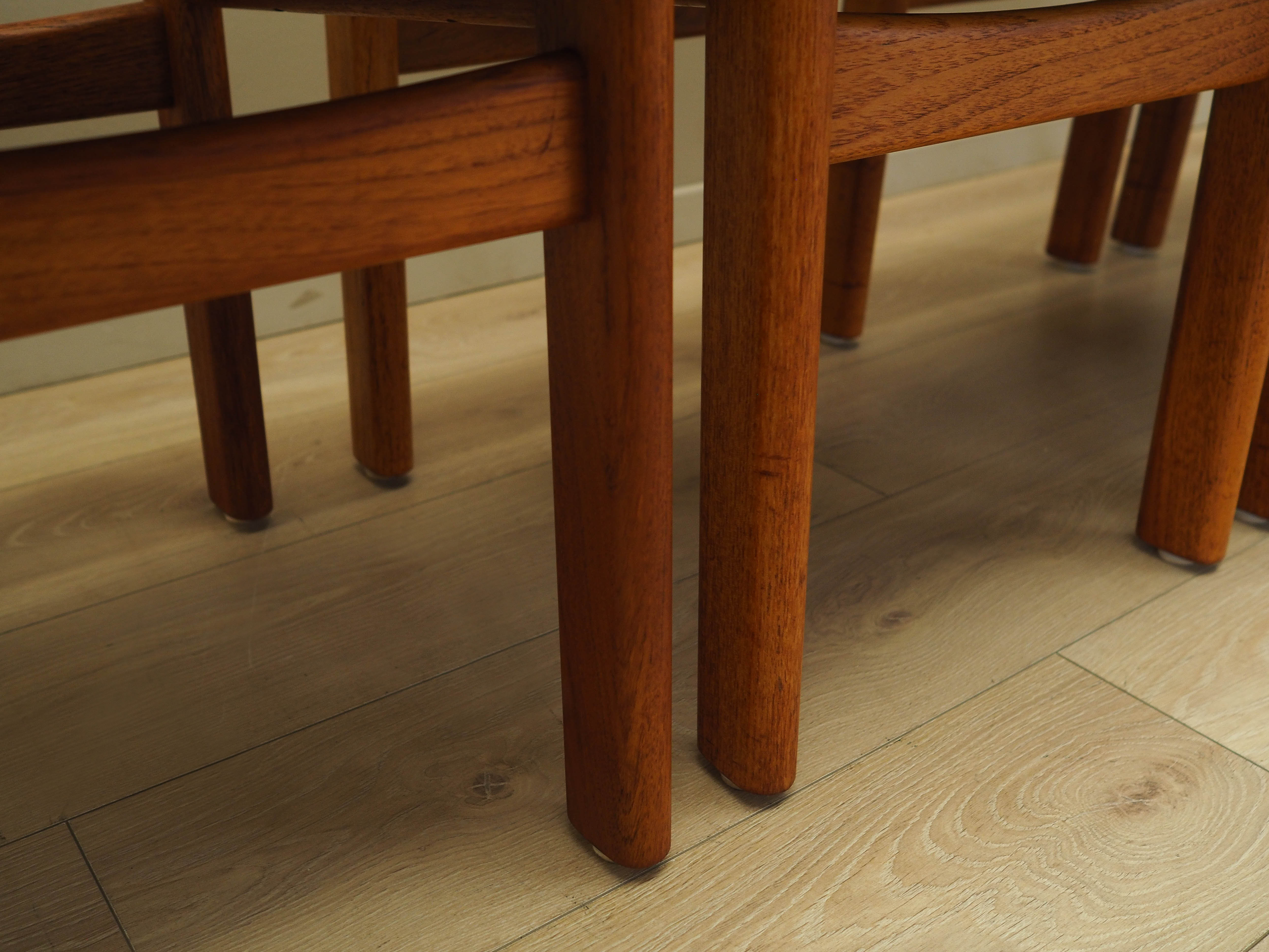 Teak wood chairs set of 4 Light brown 1960s