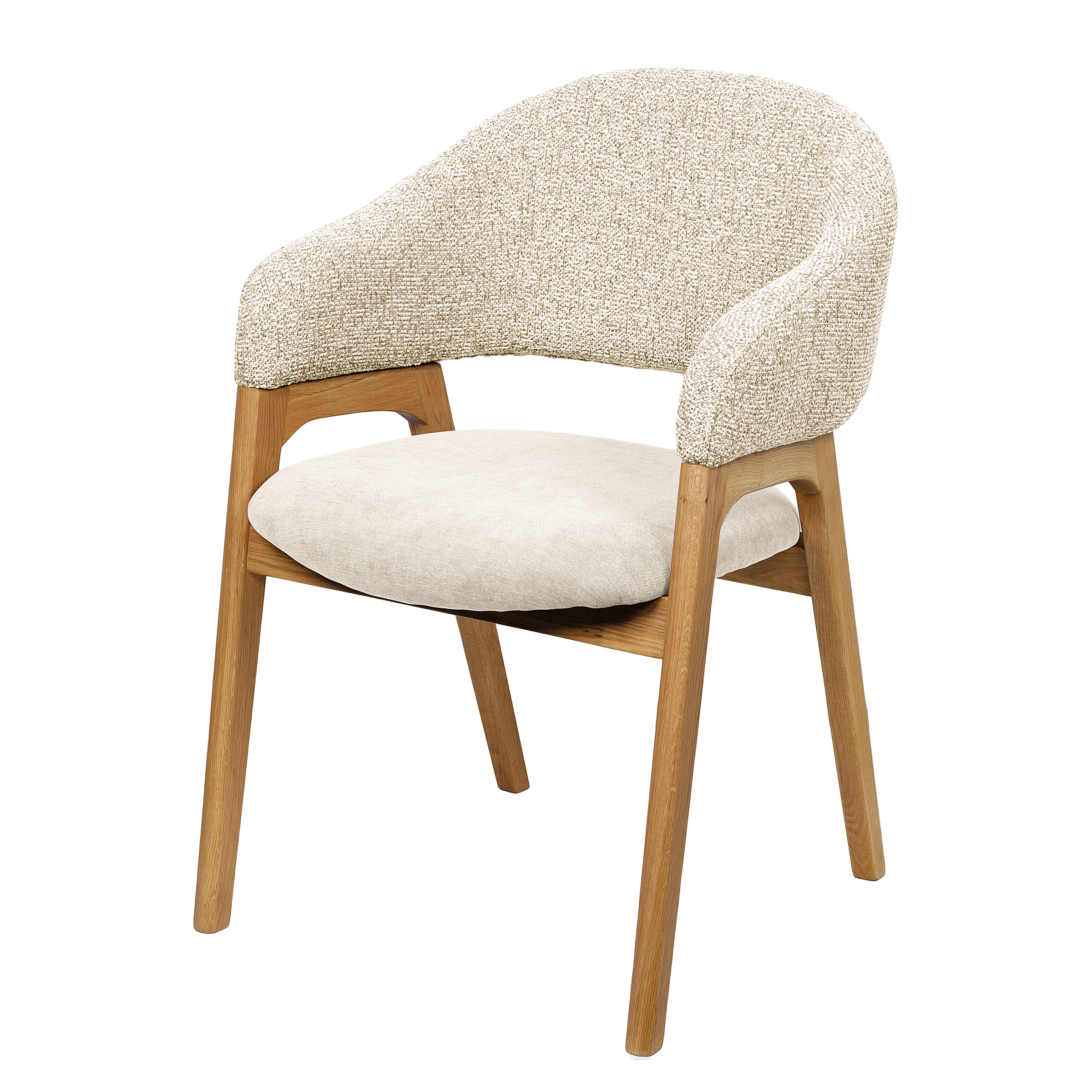 Seuter Armlehnenstuhl Microfaser Massivholz Eiche Creme