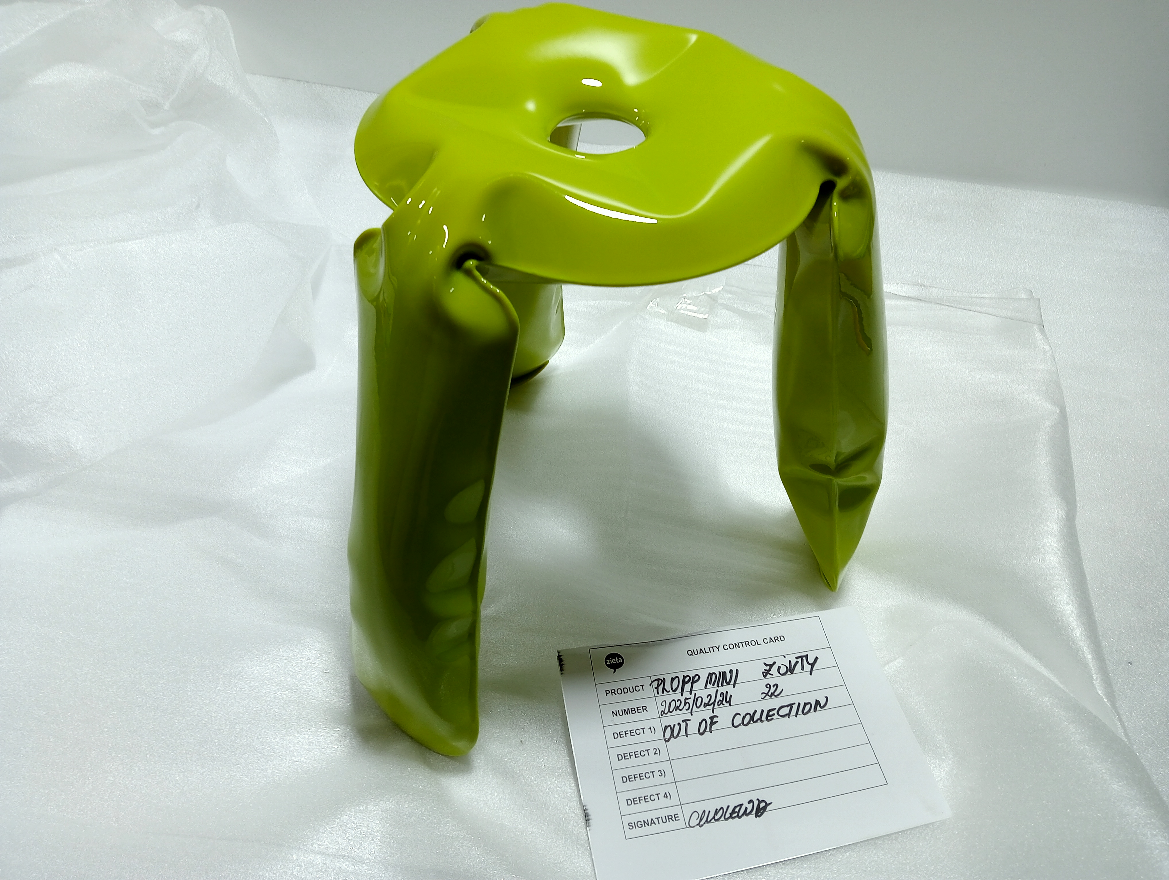 Plopp Mini Hocker Stahl Gelb Glänzend