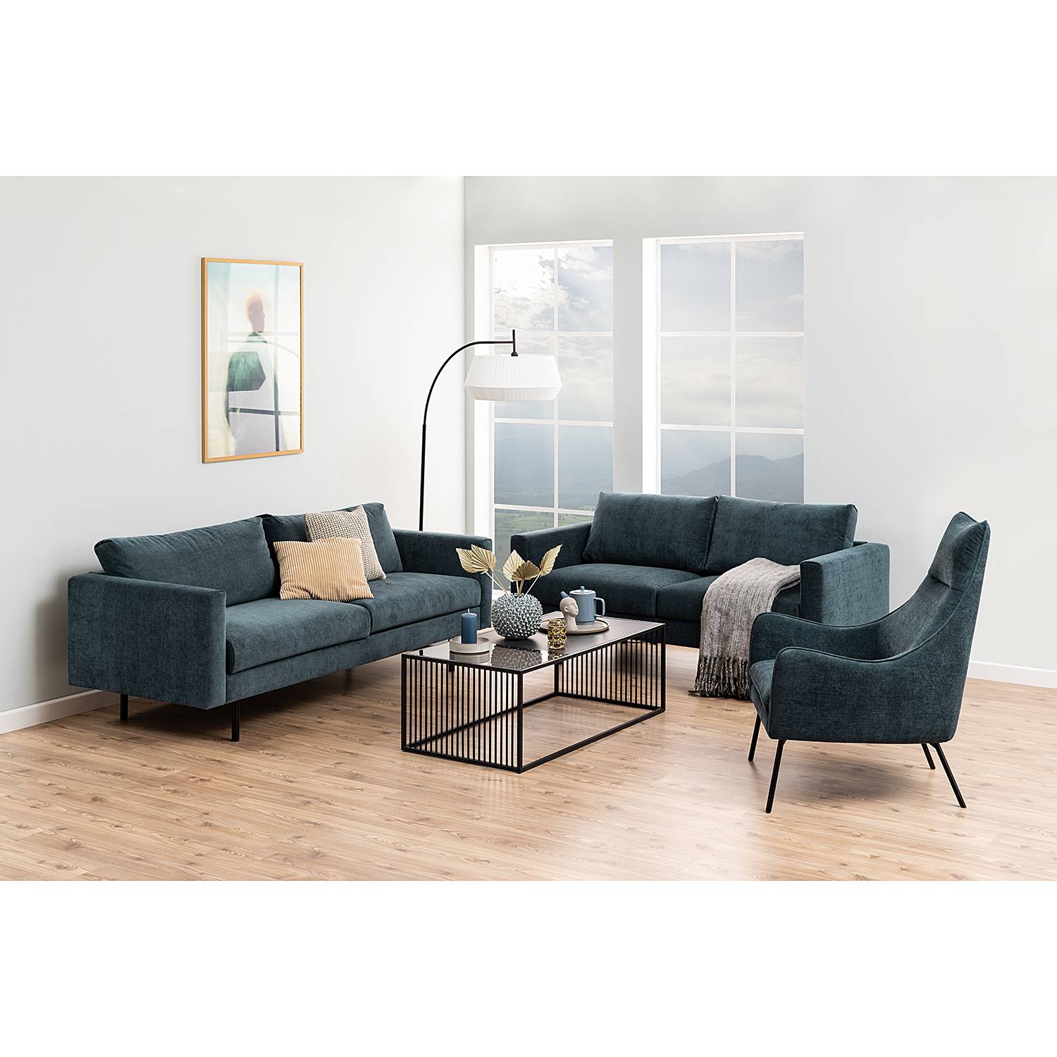 Couchtisch Mephisto Rauchglas Metall Schwarz 120 cm