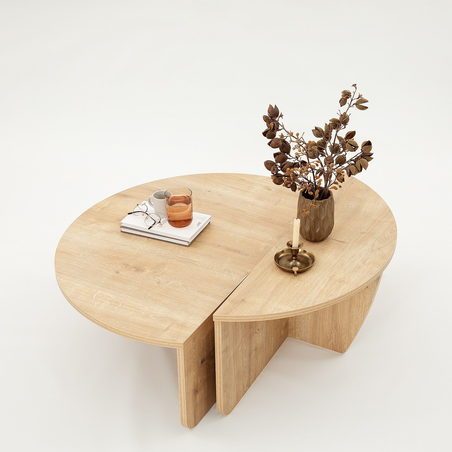 Podium coffee table oak brown