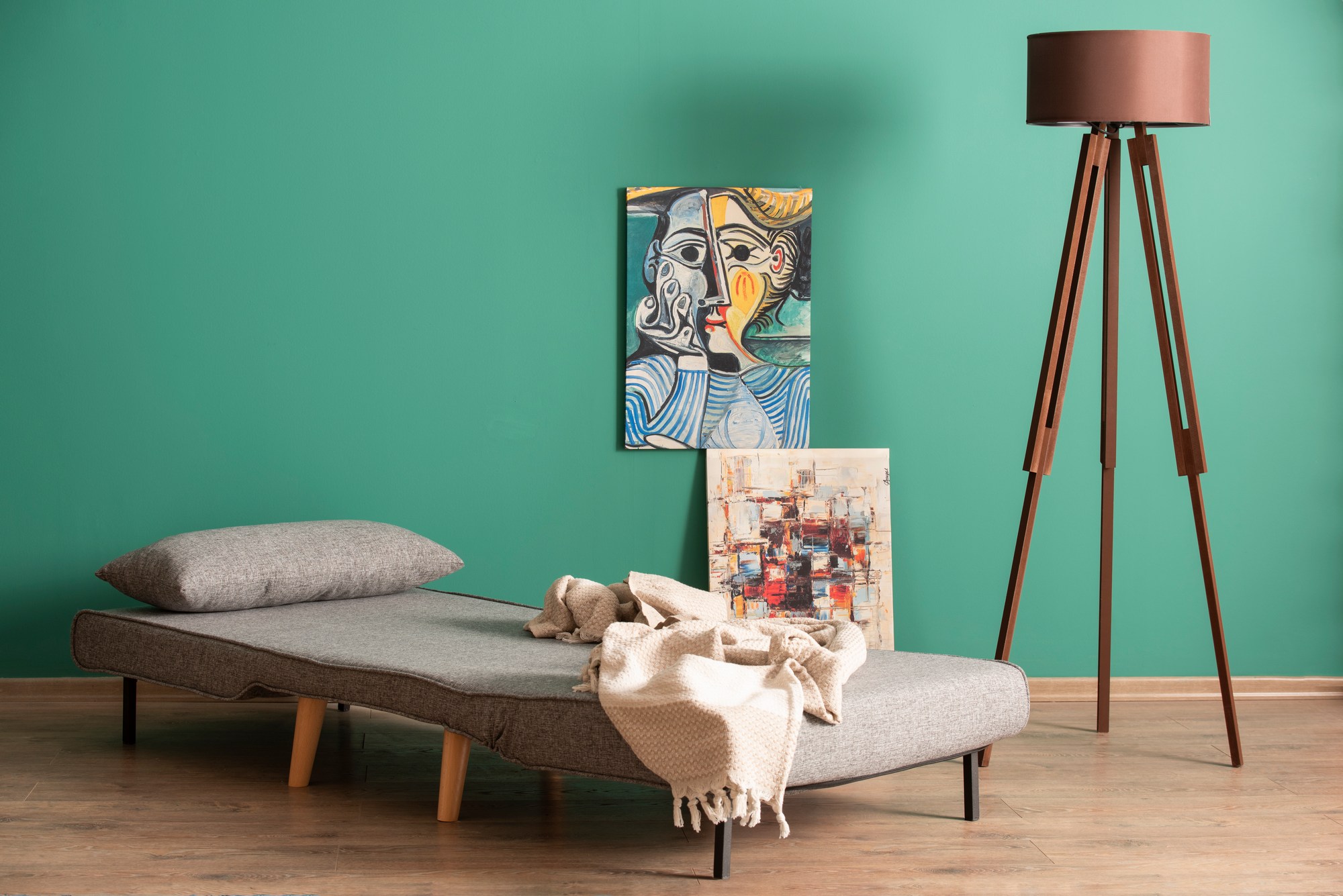 Foldable Sofa Bed 1-Seater Light Grey