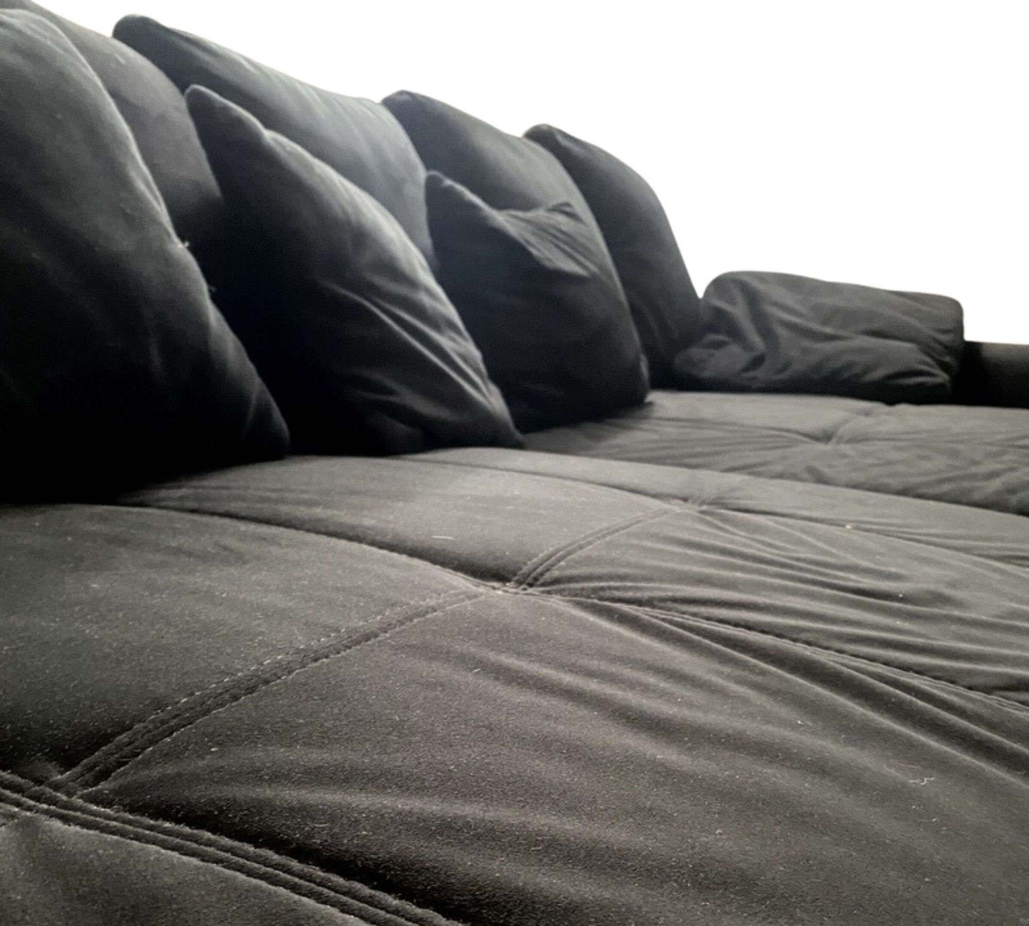Sofa Récamiere Rechts LED-Funktion Baumwolle Schwarz