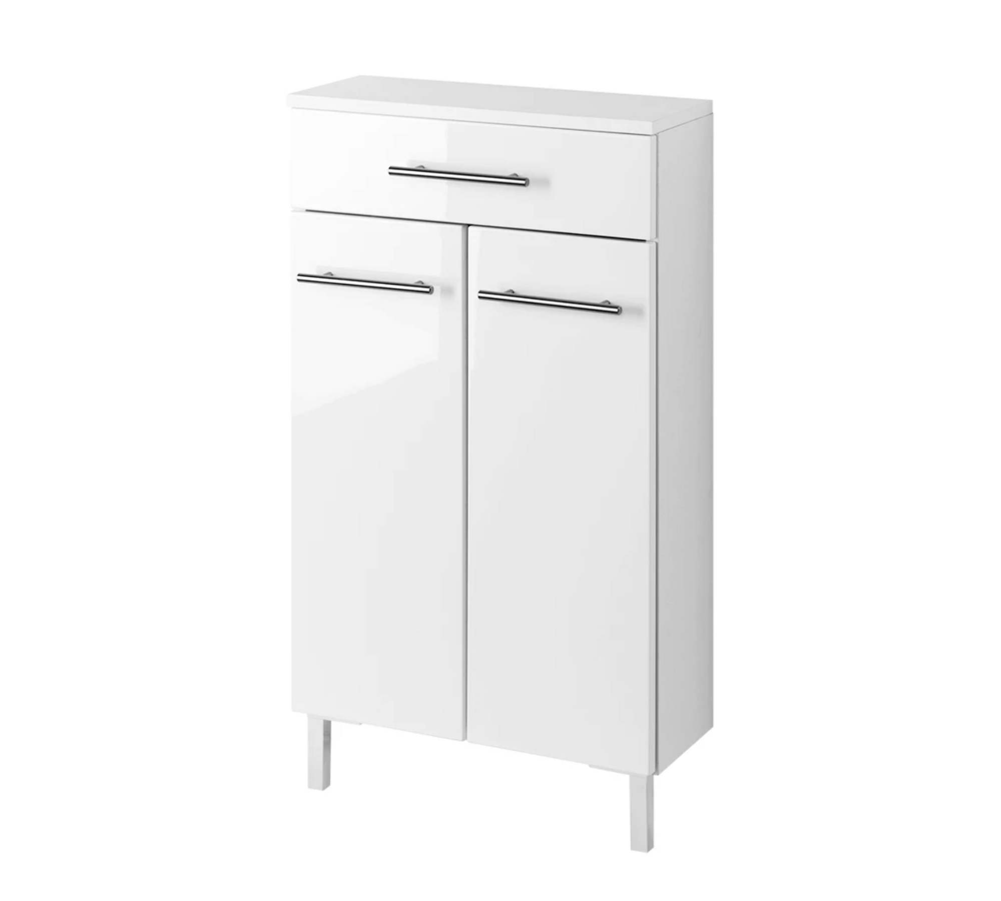 Badezimmerschrank Holz Weiß Hochglanz