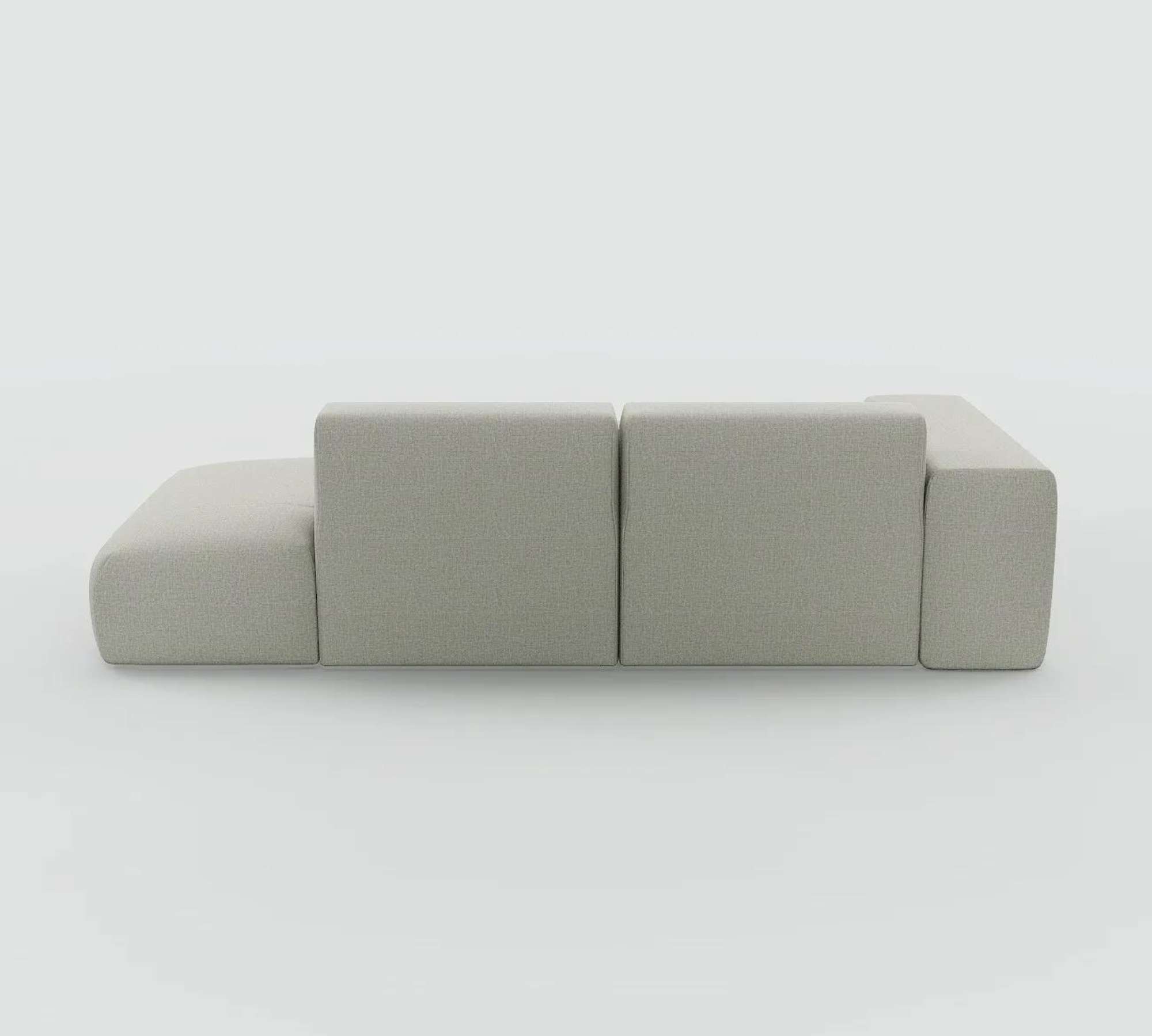 Pyllow Sofa Récamiere Links Webstoff Lichtgrau