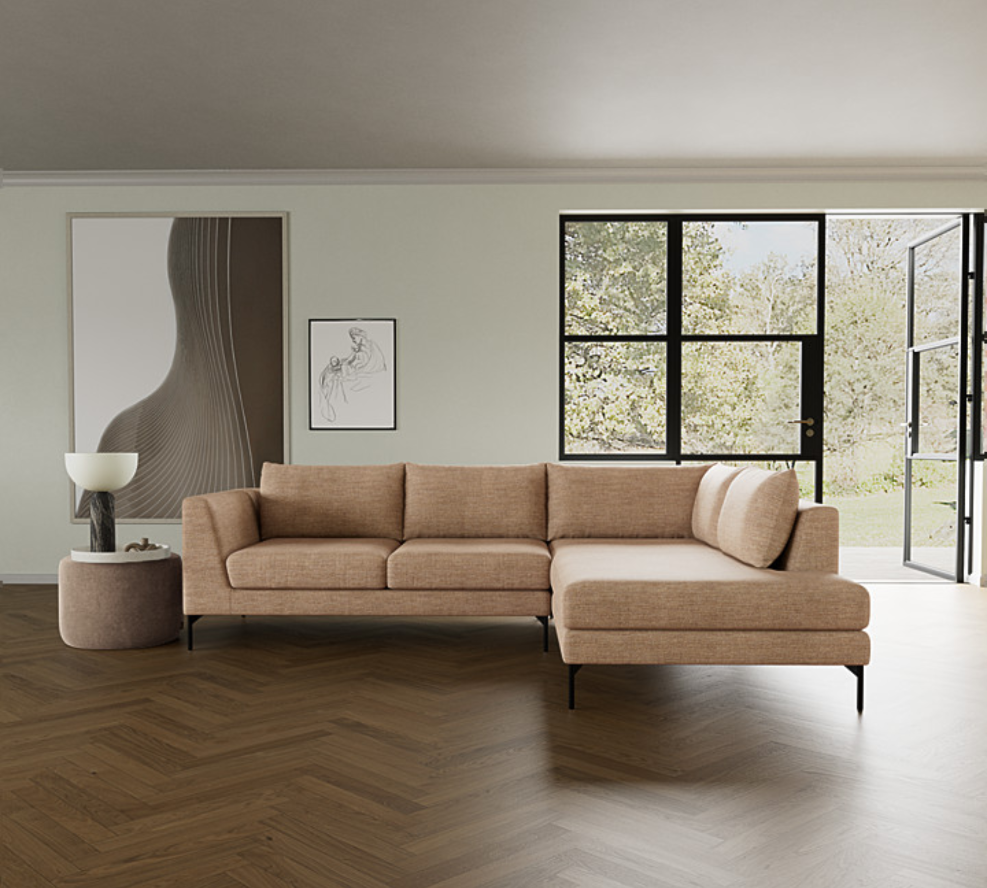 Noa Sofa Récamiere Rechts Vega Cream