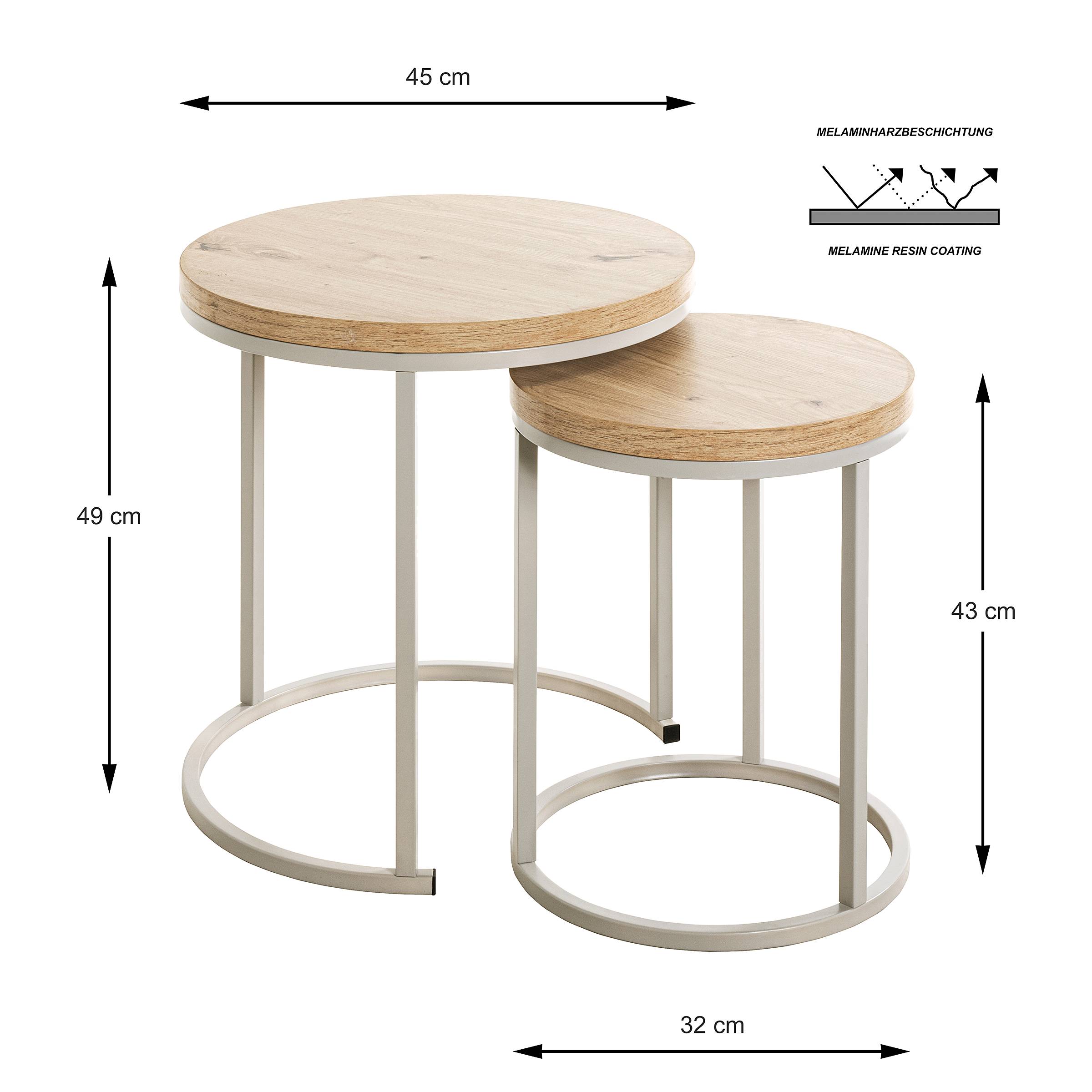 2x Levi Side Table Light Grey