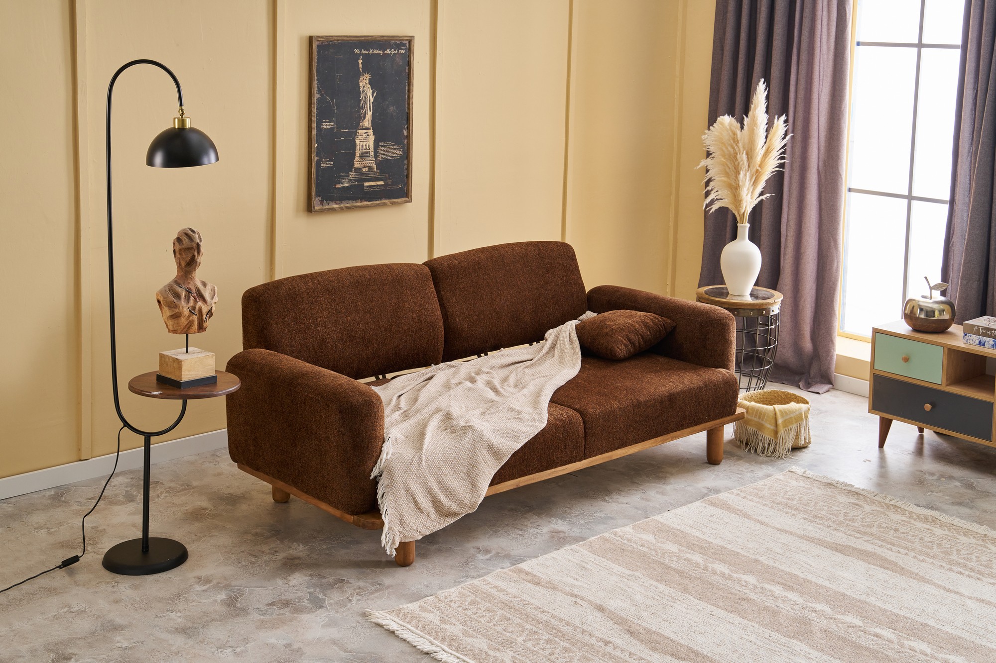 Rens Sofa 4-Sitzer Braun