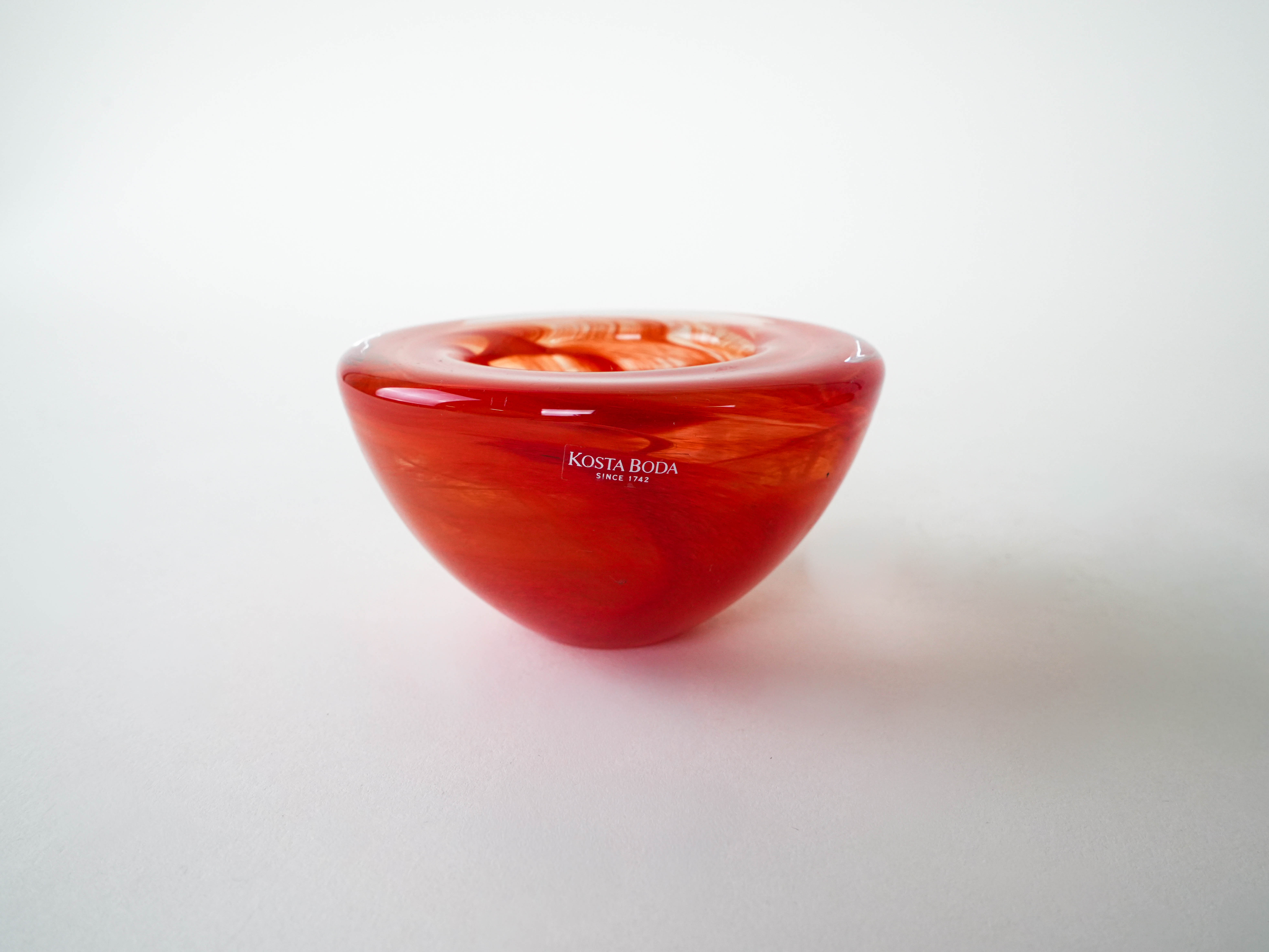 Set aus Glaskerzenhaltern  1970er Jahre Kosta Boda