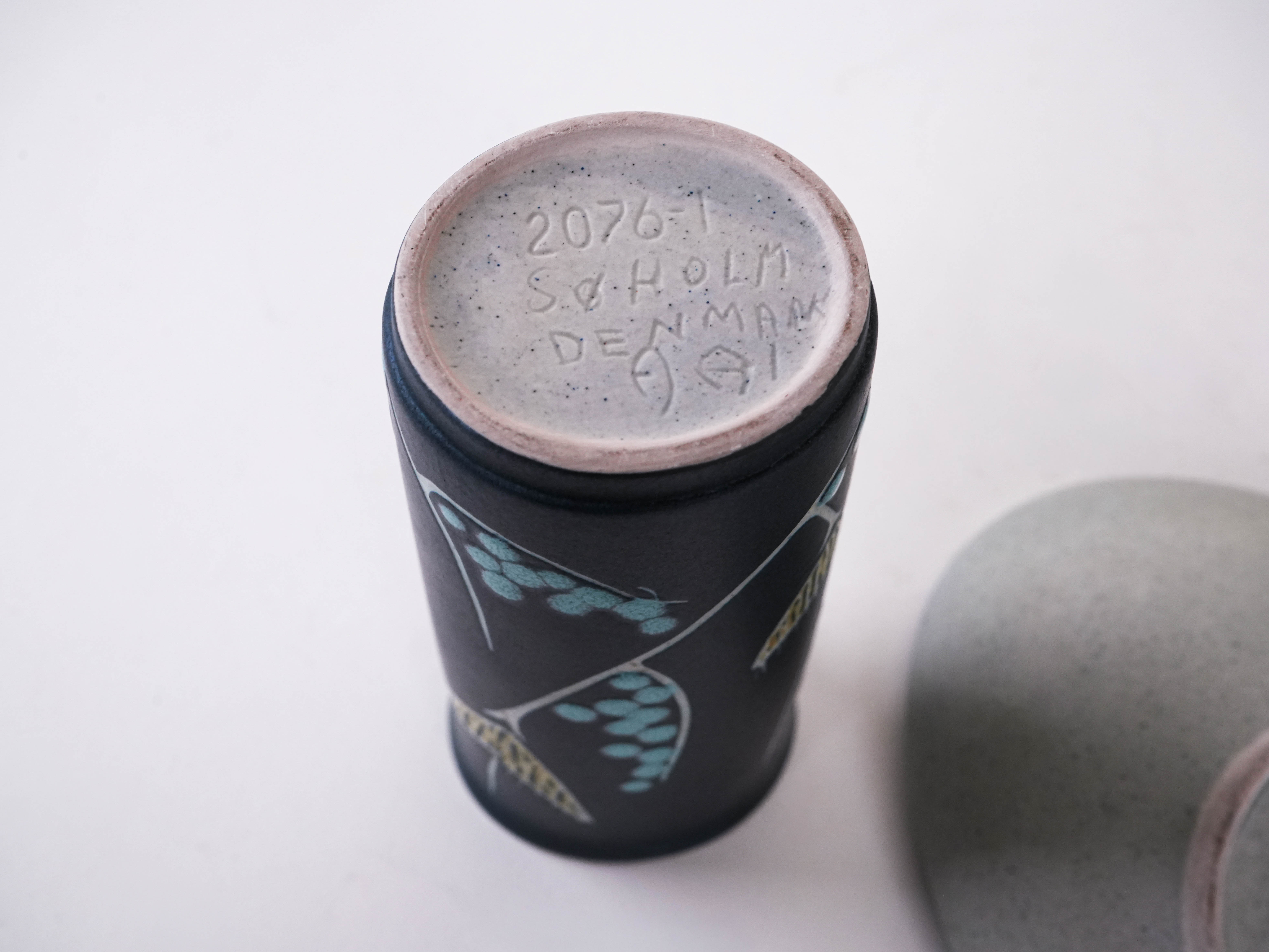 Set aus Keramikvase und Platte 1970er Jahre