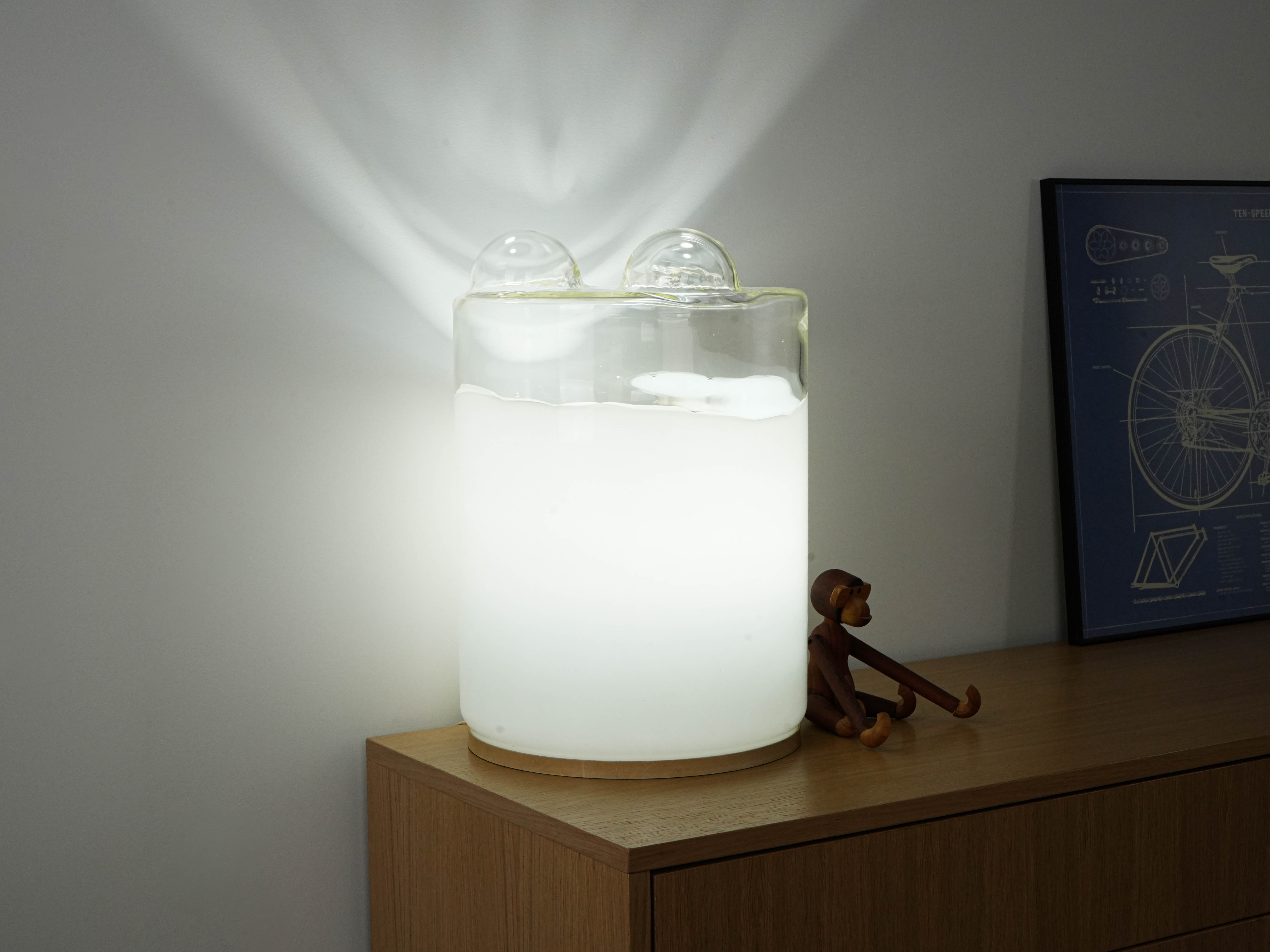 Tischlampe Glas Metall 1970er Jahre