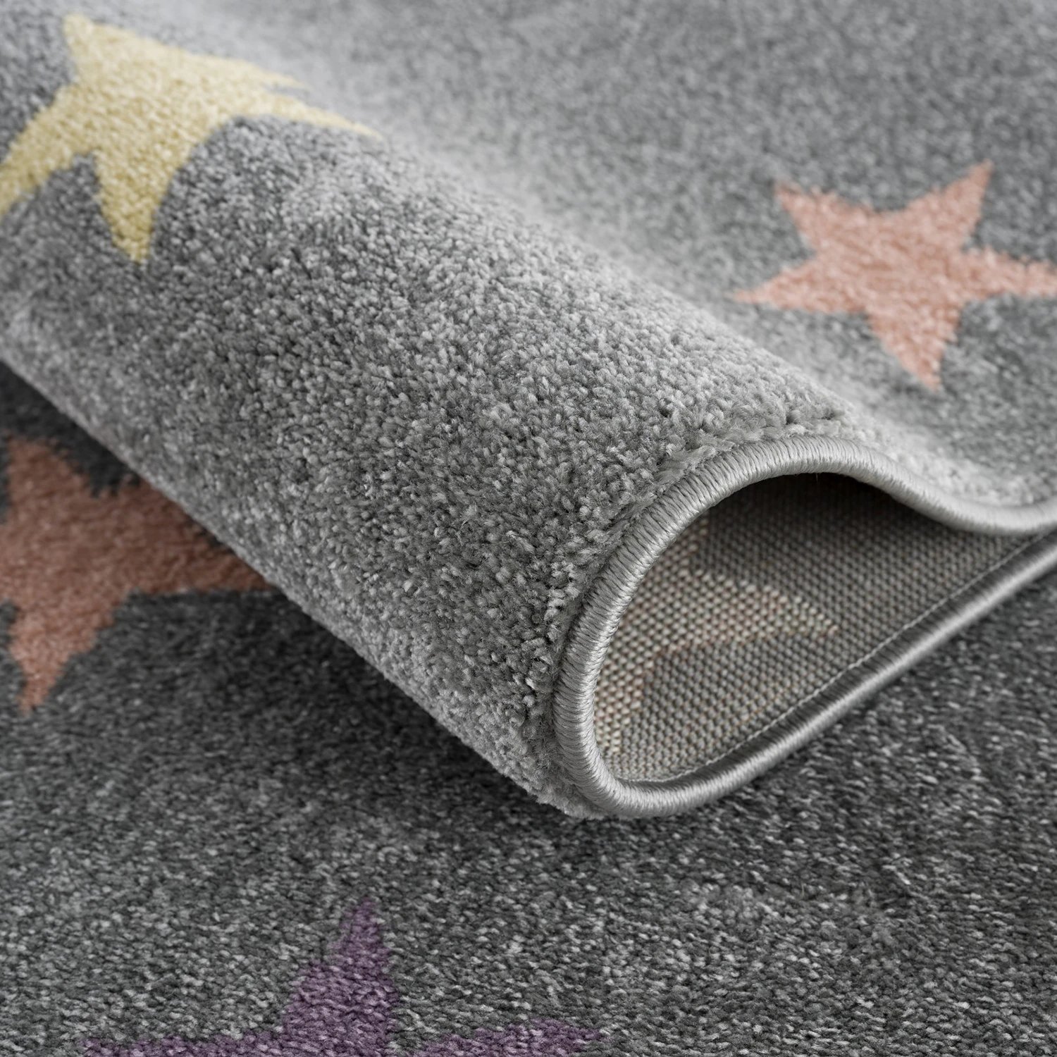 Teppich Textil Grau Gemustert