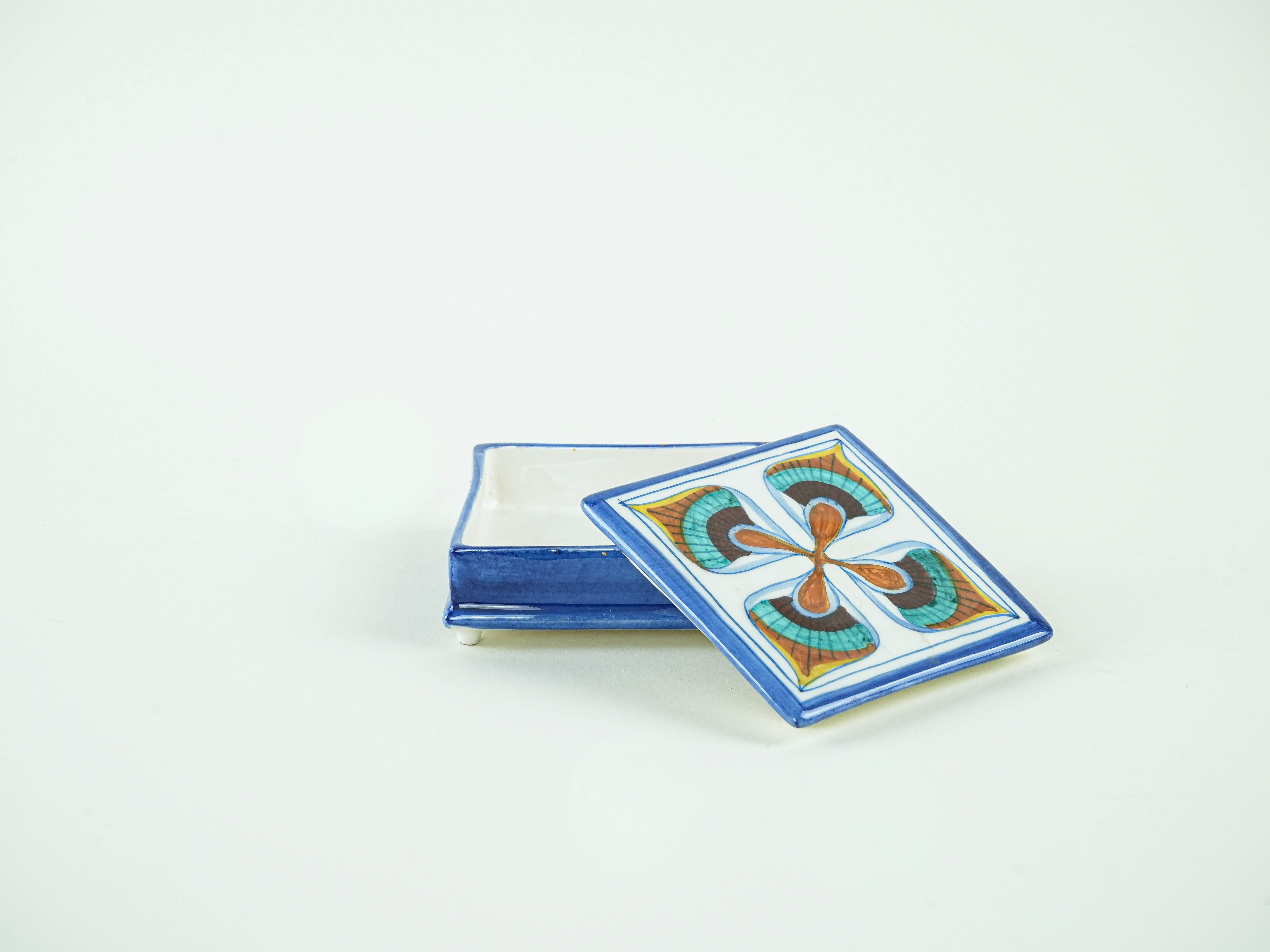 Toscari ceramic box Blue 1970s