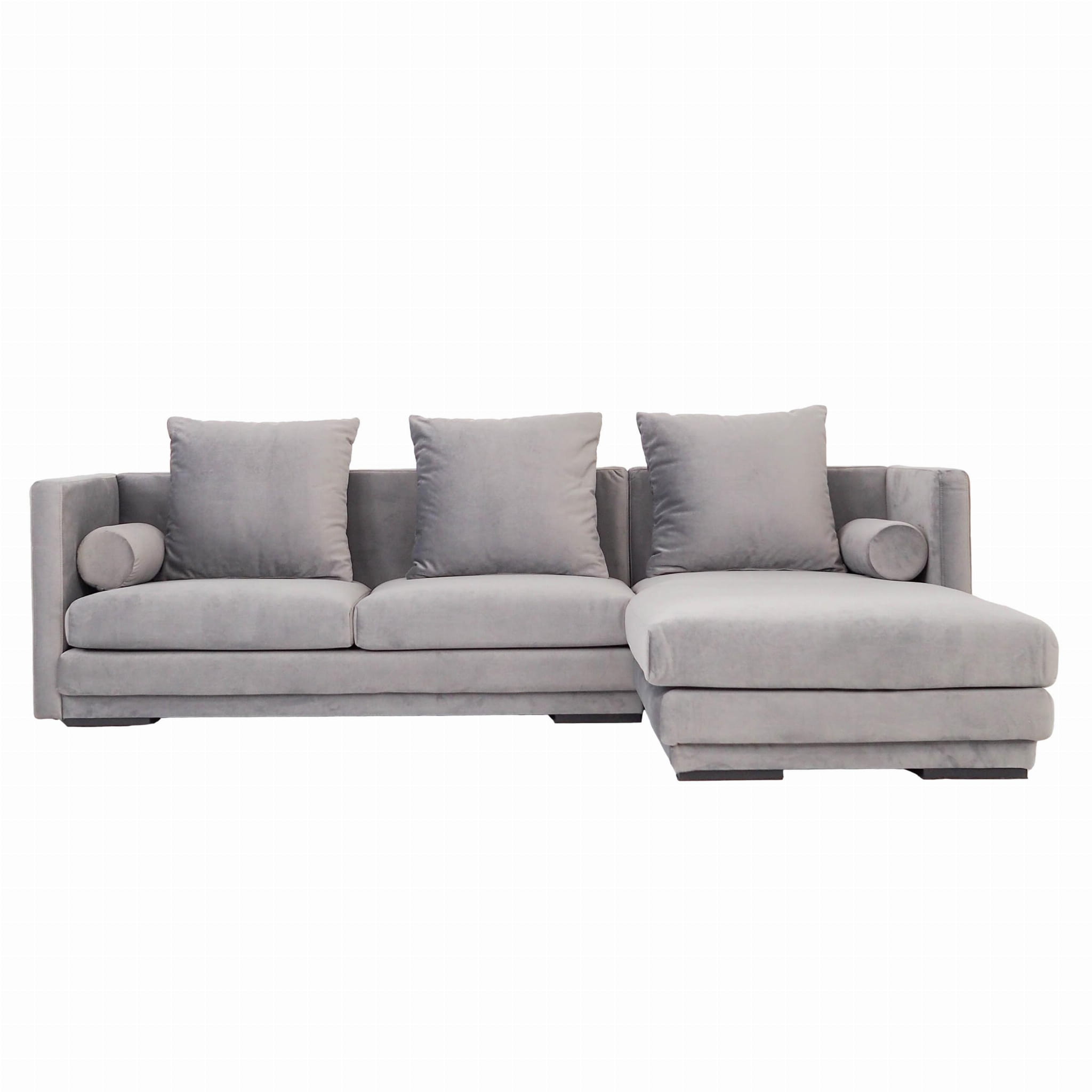 Malmo Ecksofa 3-Sitzer Velour Silber