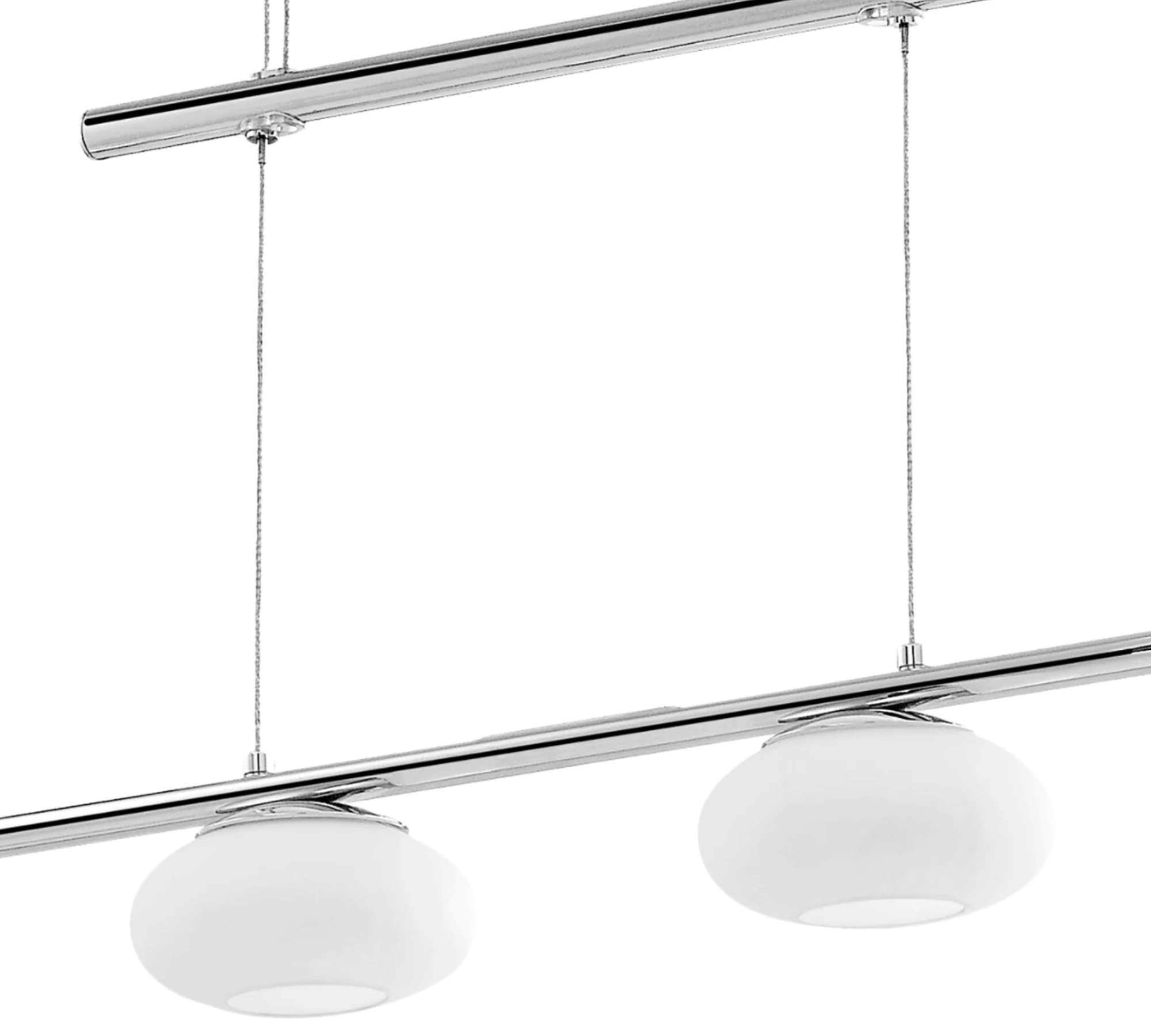 LED-Pendelleuchte 4-flammig Glas Metall