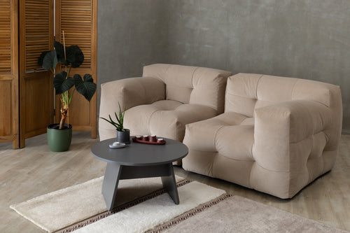Not-A-Sofa Modulares 2-Sitzer Sofa Velours Beige