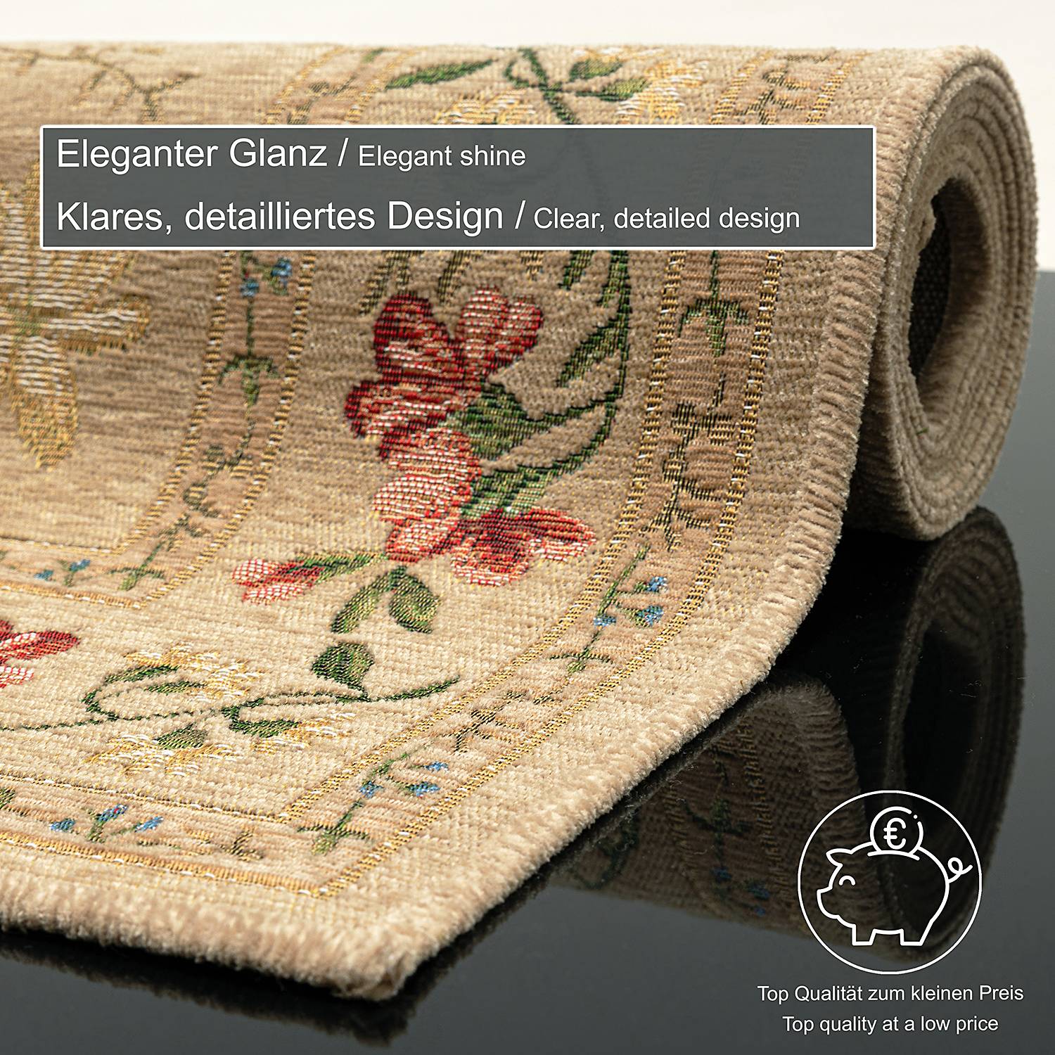 Flomi Sagrini Kurzflorteppich Beige 70 x 120 cm