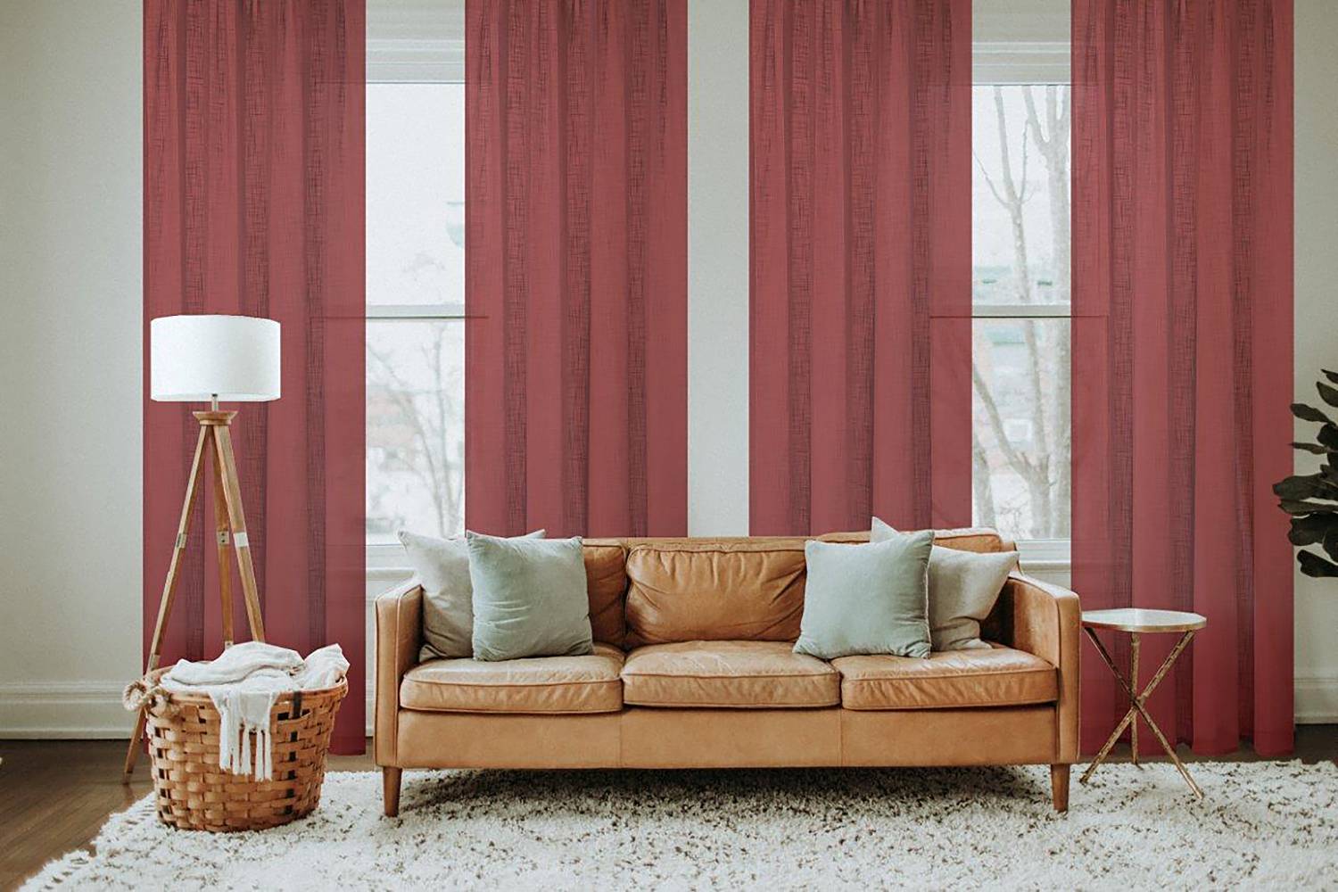 Ösenschal Softy Polyester Beere 140 x 245 cm