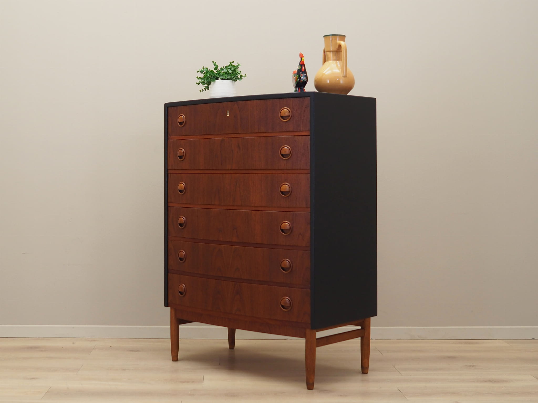 Vintage chest of drawers Teak wood Brown 1960s