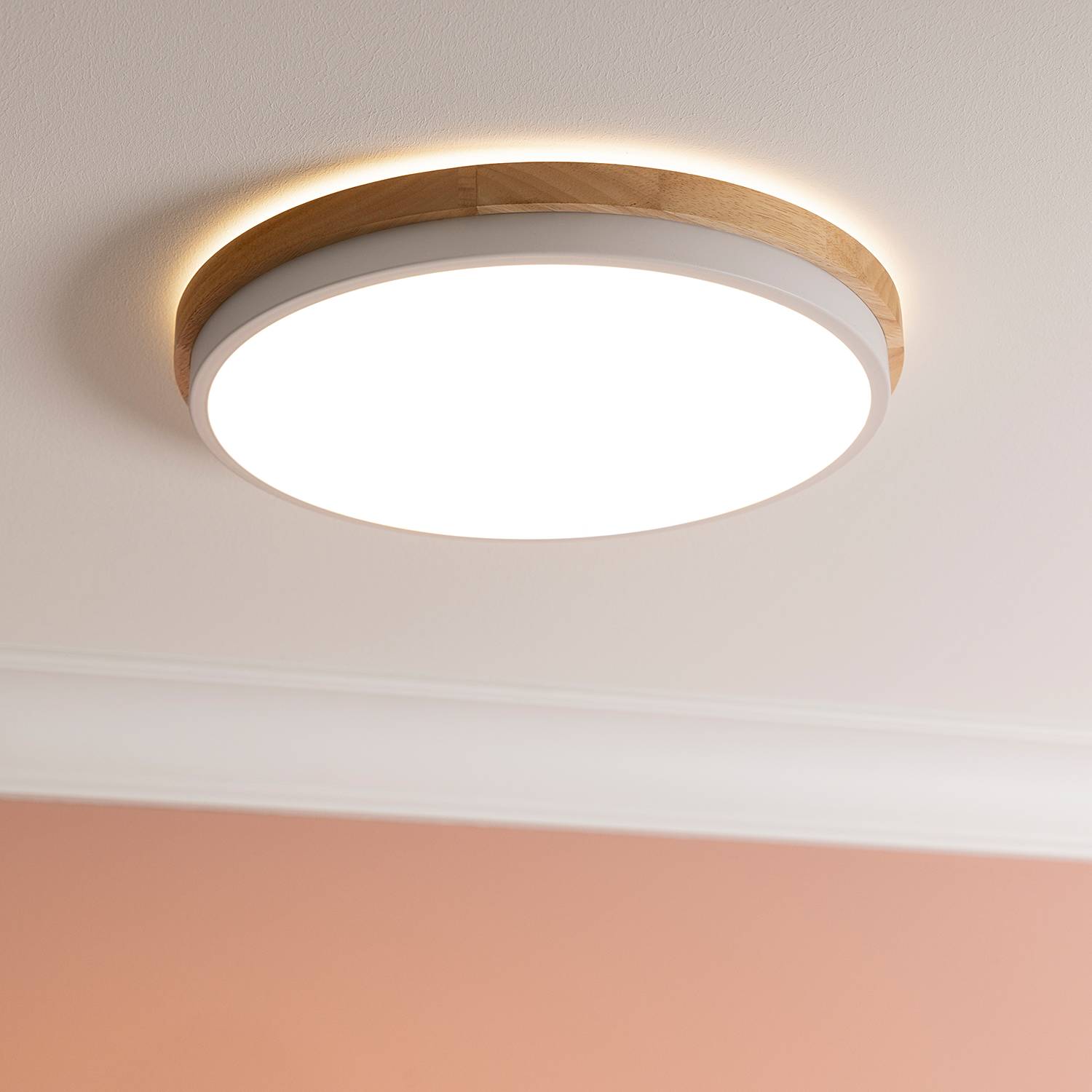 LED-Deckenleuchten Baarlo Typ B Gummibaum Massiv Eisen