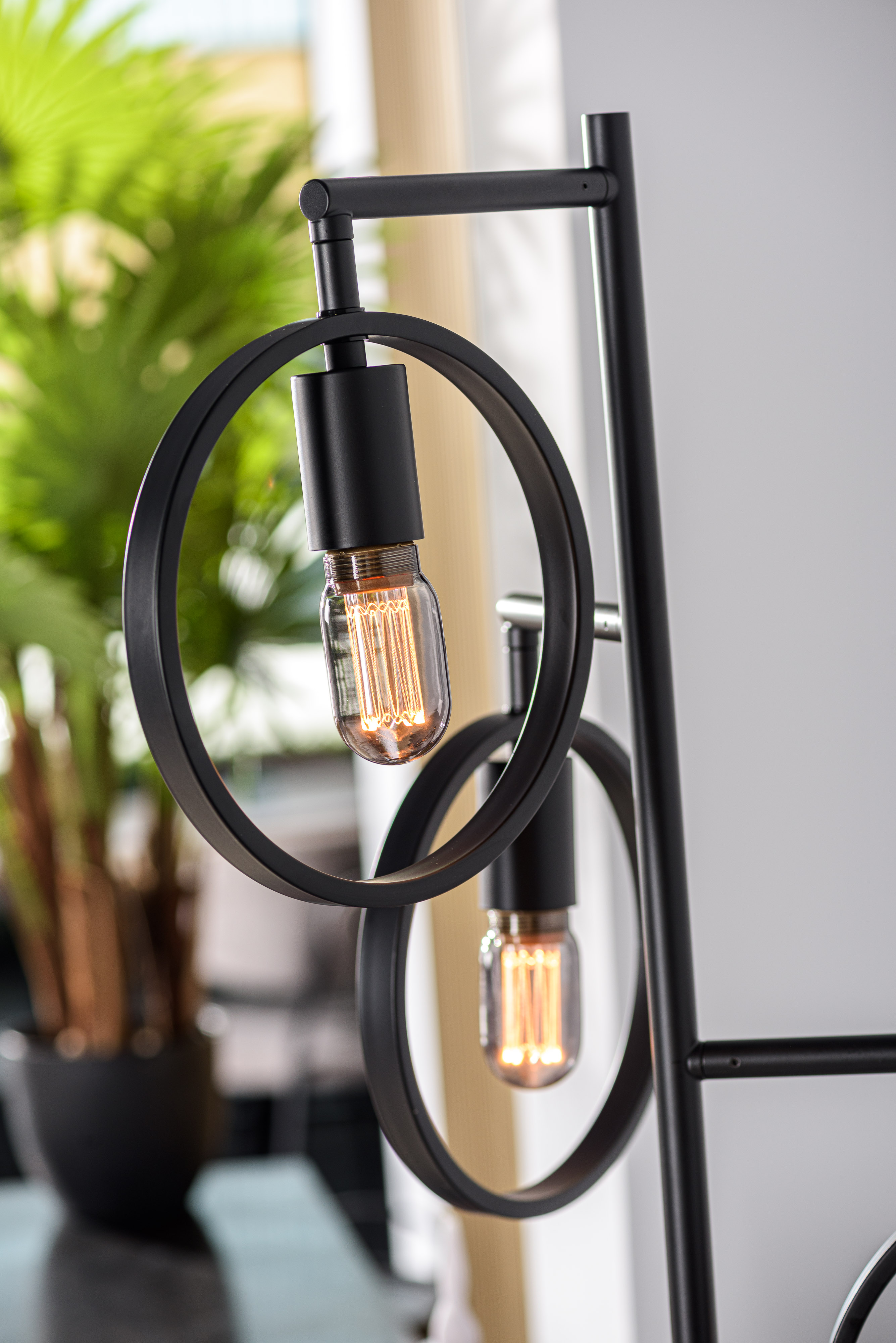 Floor Lamp 3-Light Metal Black