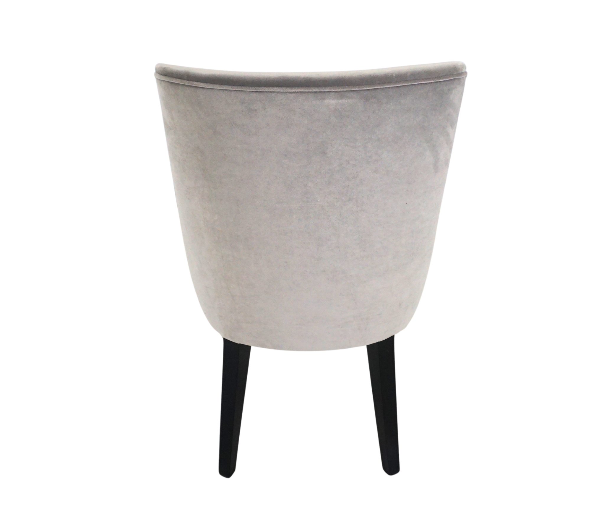 3x dining chair wood velvet grey silver