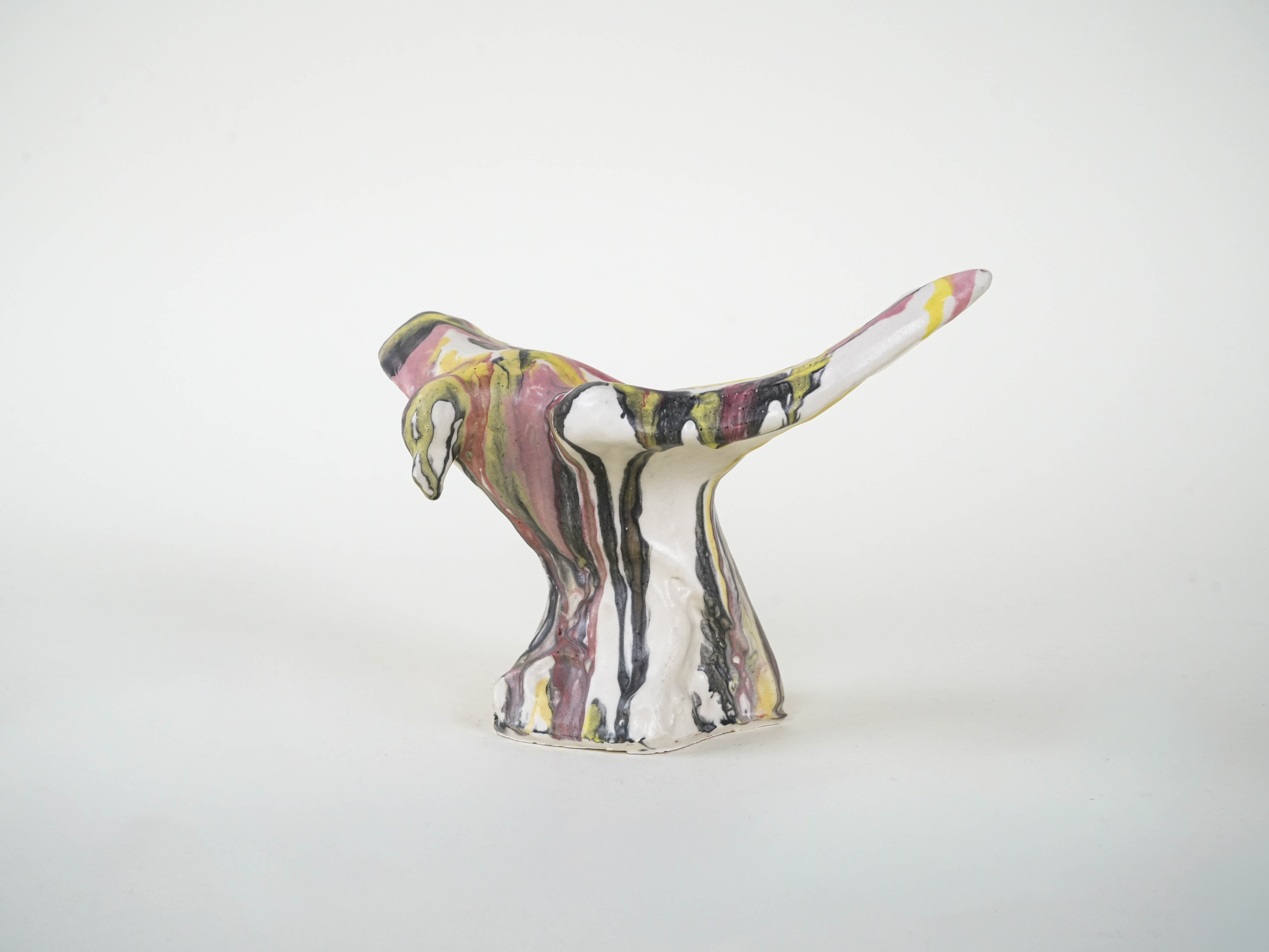Keramikvogel-Skulptur Mehrfarbig 1970er Jahre
