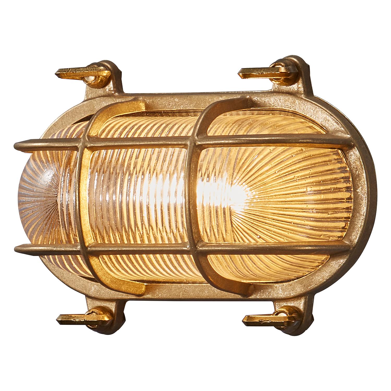 1-Flammig Wandleuchte Helford Klarglas Messing