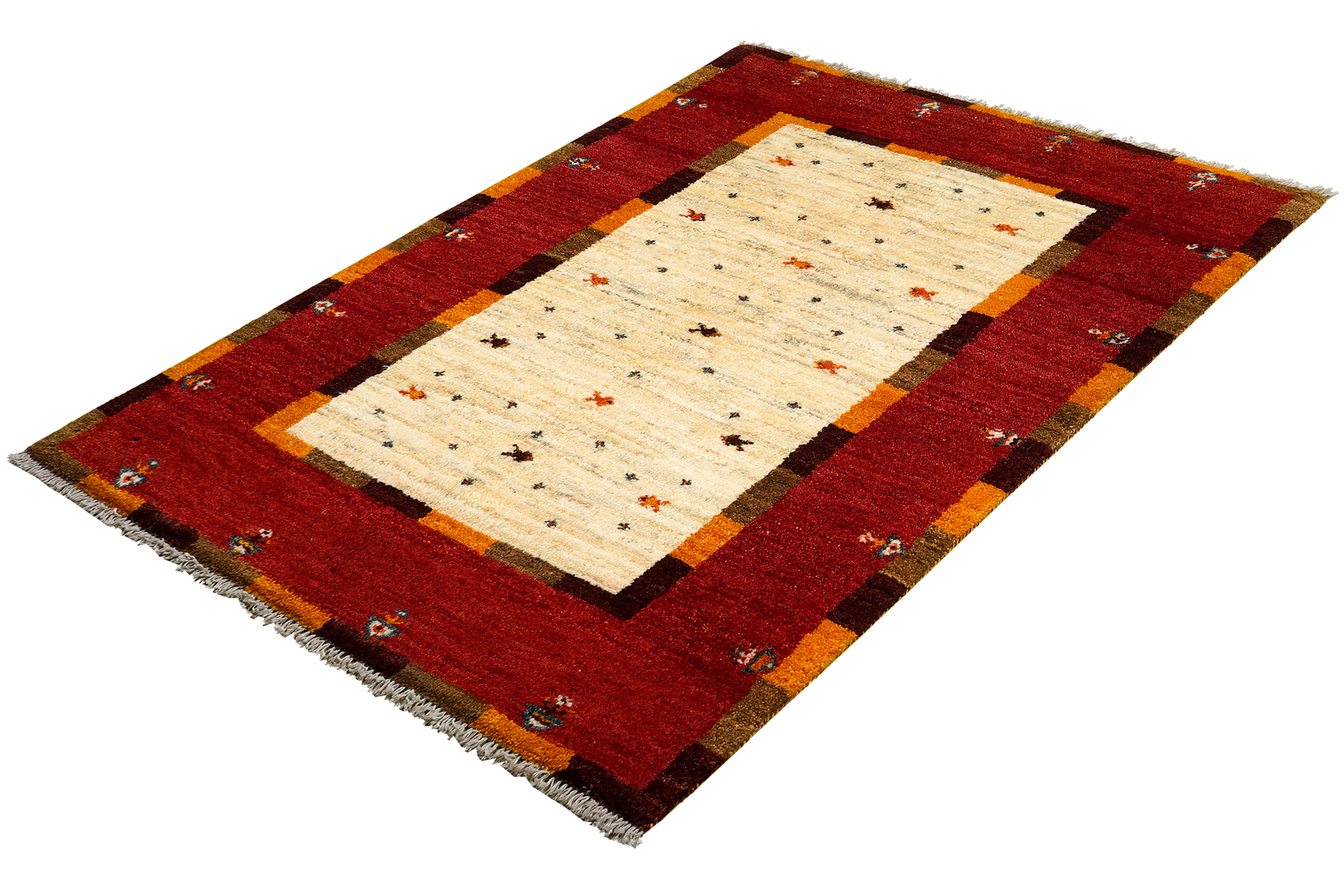 Gabbeh Teppich Wolle Beige