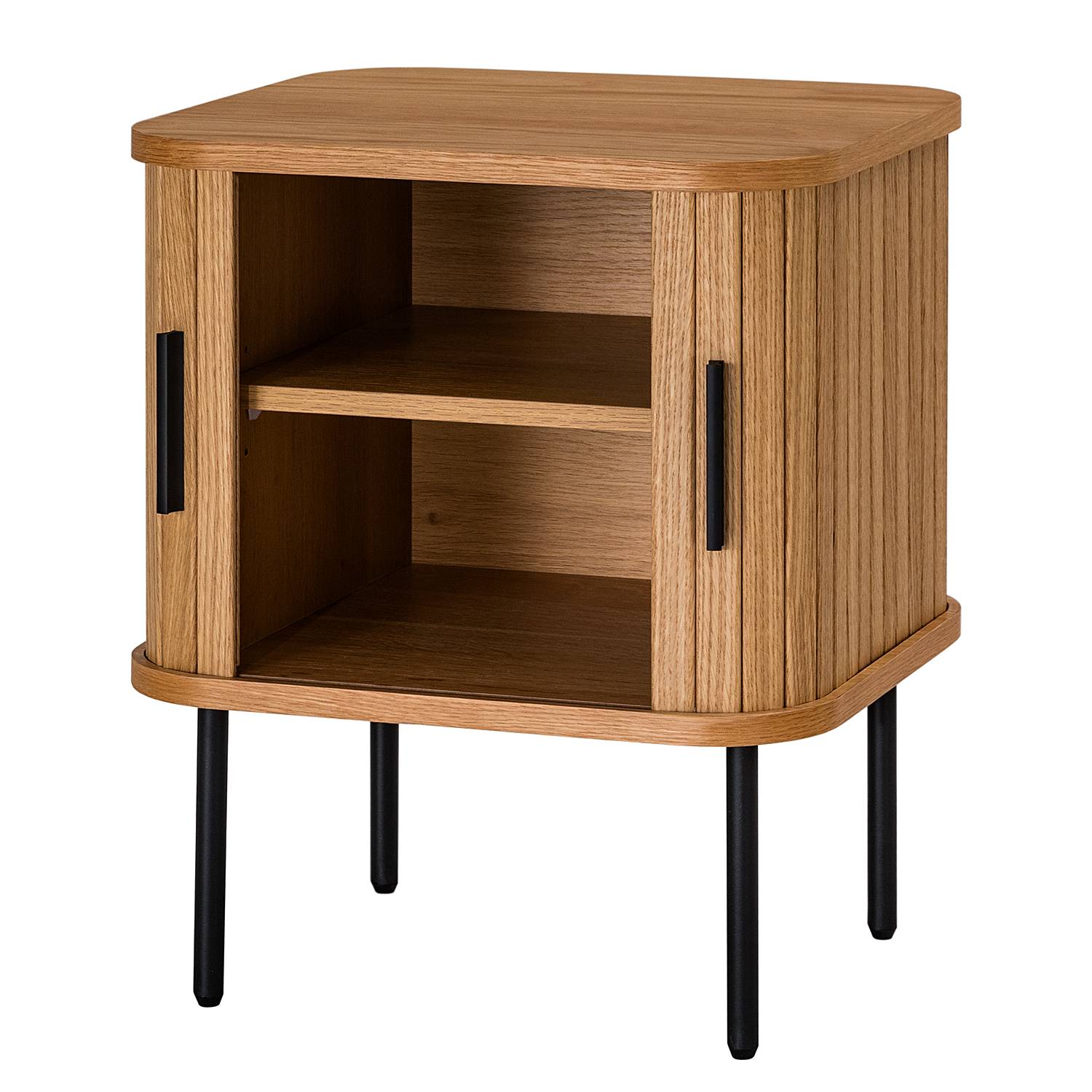 Nightstand BARAWOH real wood veneer oak
