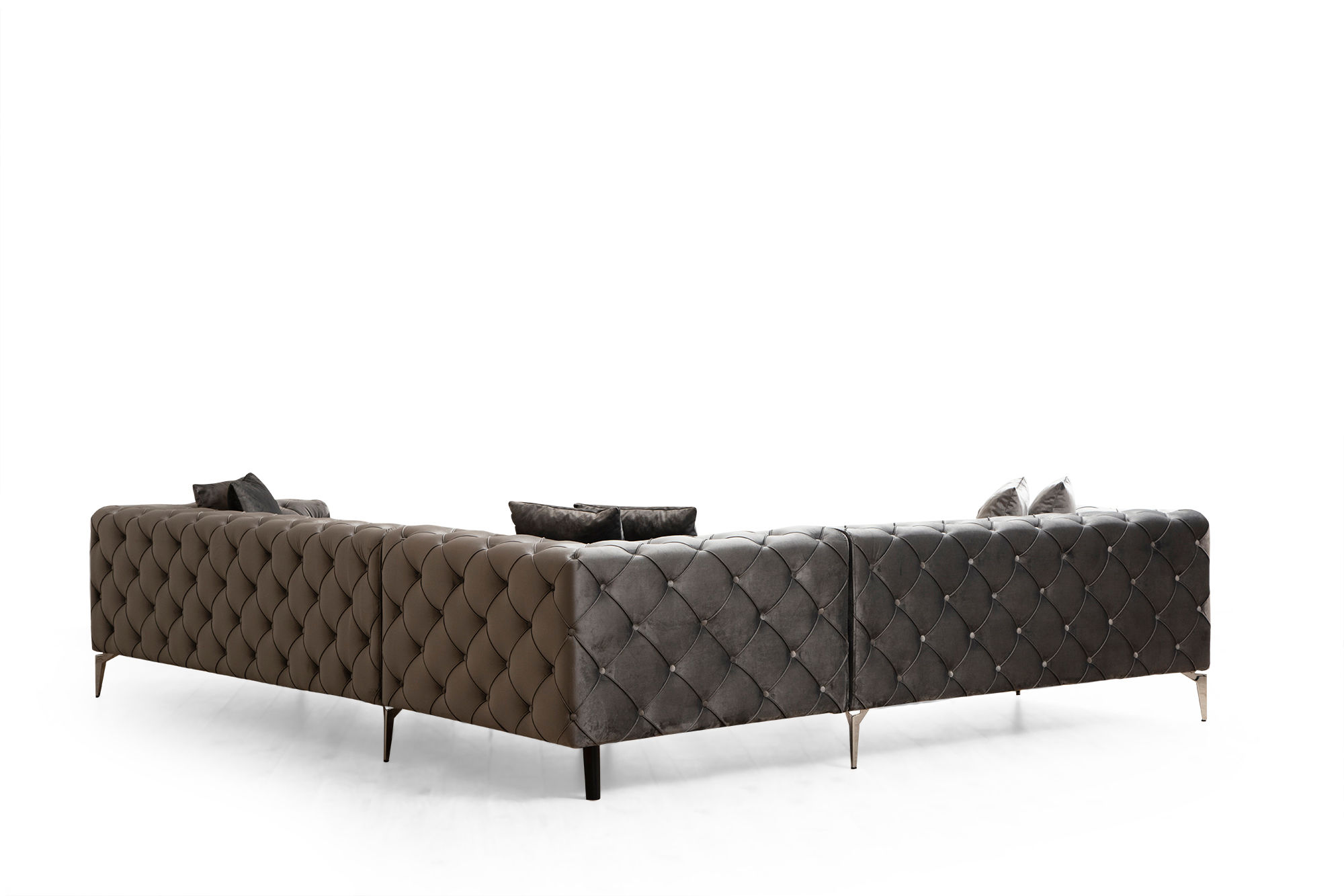 Ecksofa Links Textil Anthrazit