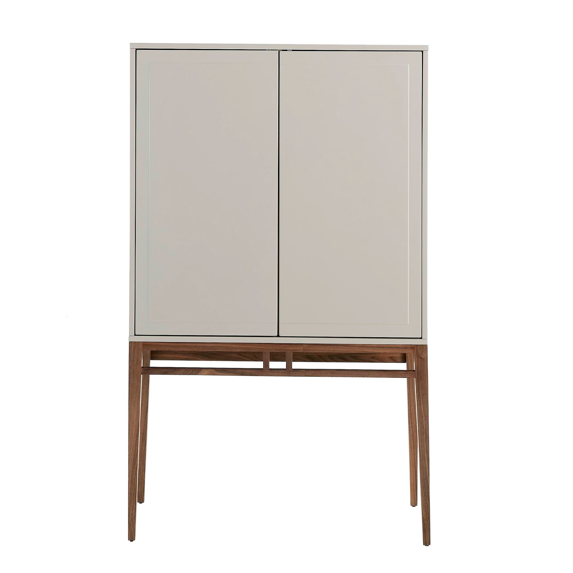 Hohes Sideboard Walnussfurnier Creme
