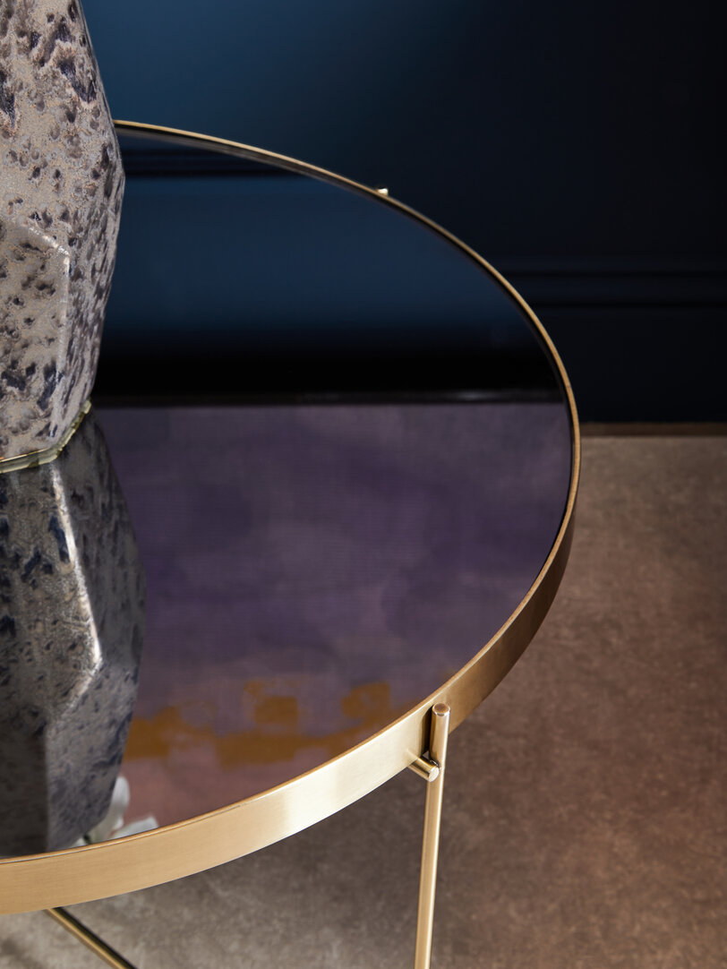 Allure Runder Beistelltisch Spiegel Gold