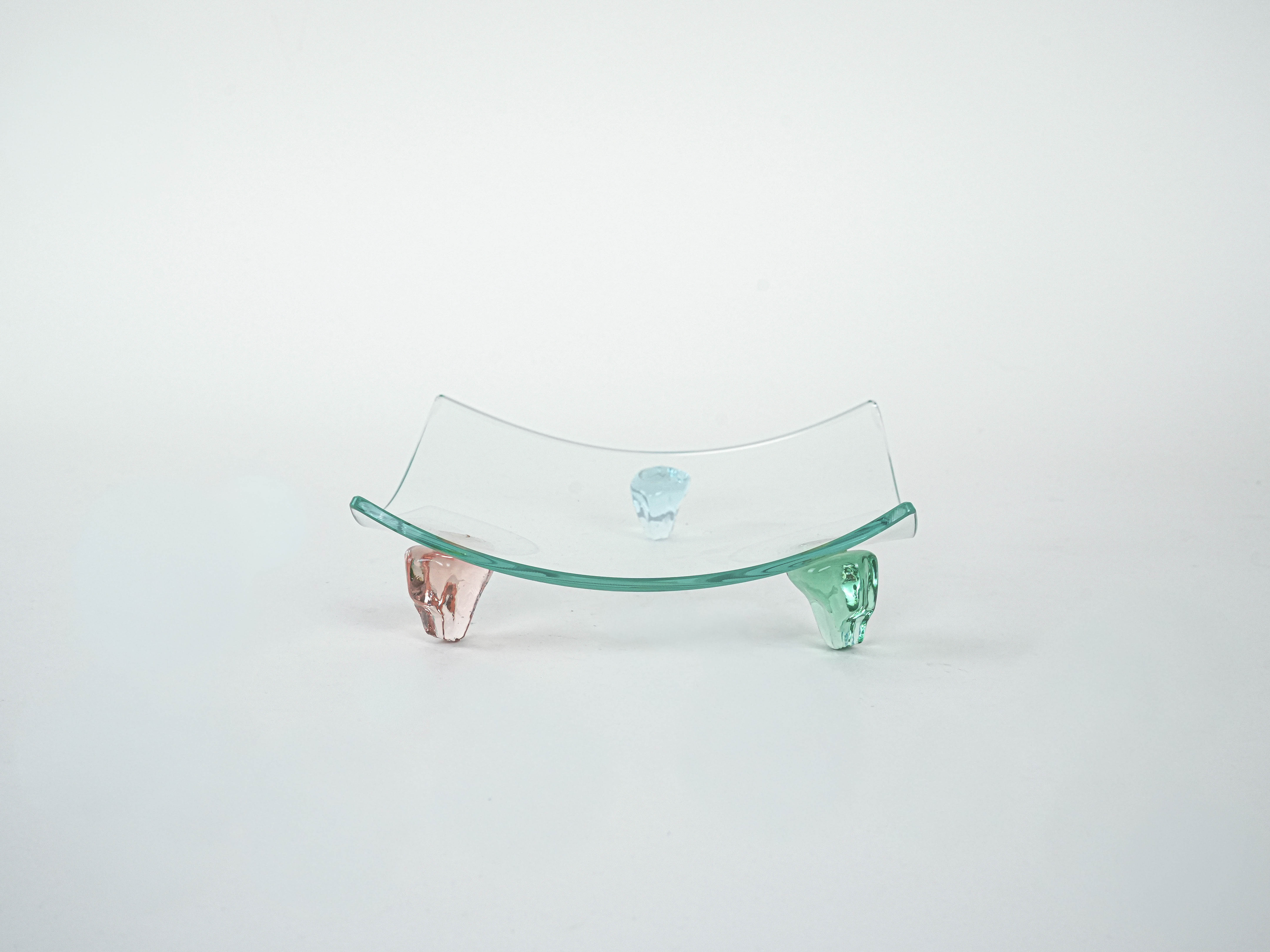 Glass plate Transparent 1970s