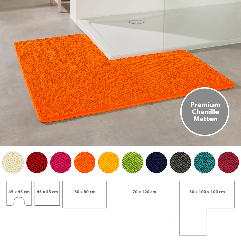 Mikrofaser Eckbadematte Orange Öko-Tex Standard 100