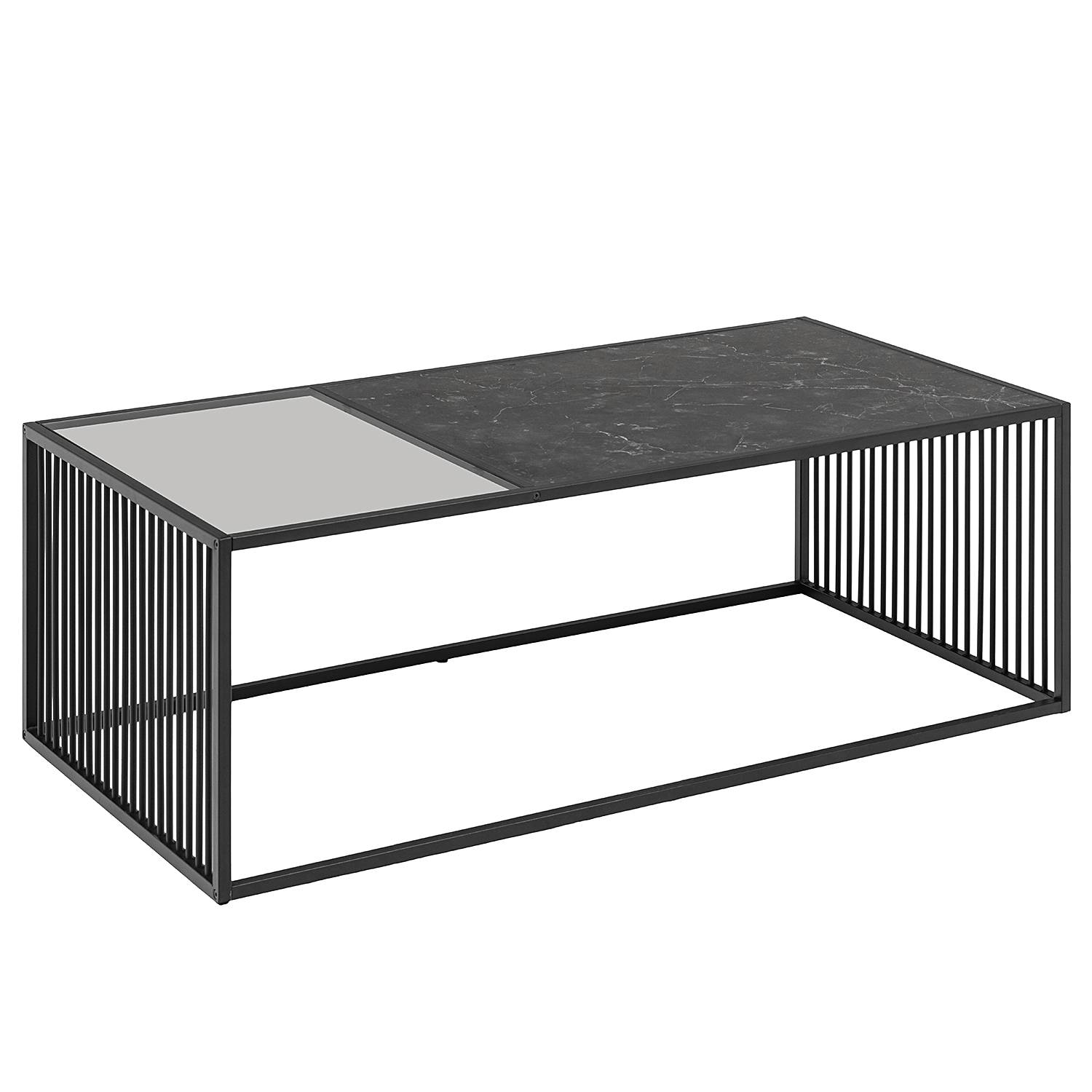 Couchtisch Mephisto Rauchglas Metall Schwarz 120 cm