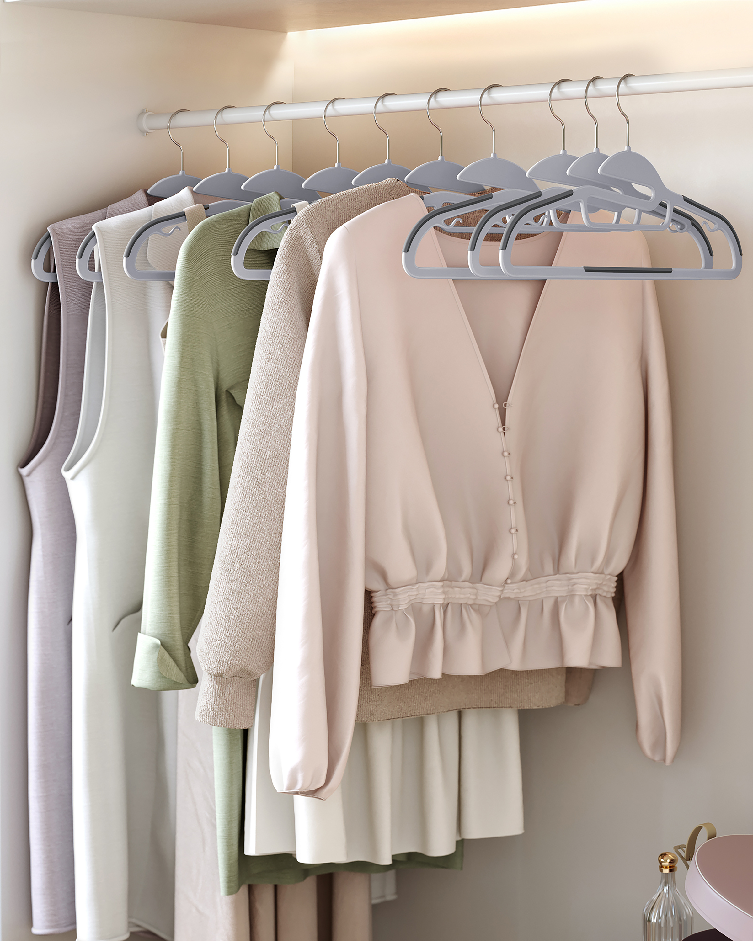 Vanoa Clothes Hangers 50-piece Powder-coated Steel White