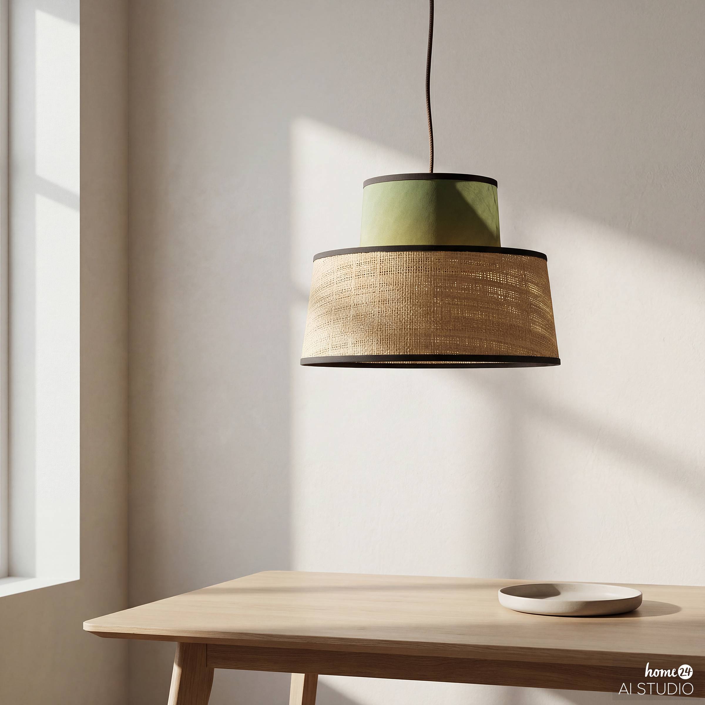 OKO Typ A Pendelleuchte 1-flammig Rattan Textil 